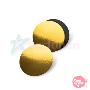 BASE REDONDA DORADA Y NEGRA - 5 CM Ø / 3 MM GROSOR (10 U)