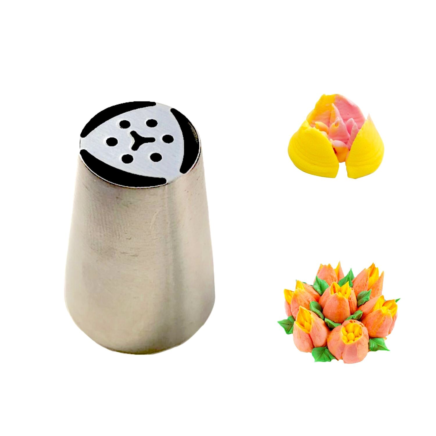 BOQUILLA DE ACERO INOXIDABLE - TULIPAN (3 PETALOS)