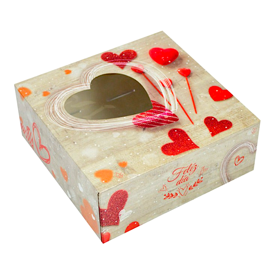 CAJA PARA TARTA CORAZONES SAN VALENTIN