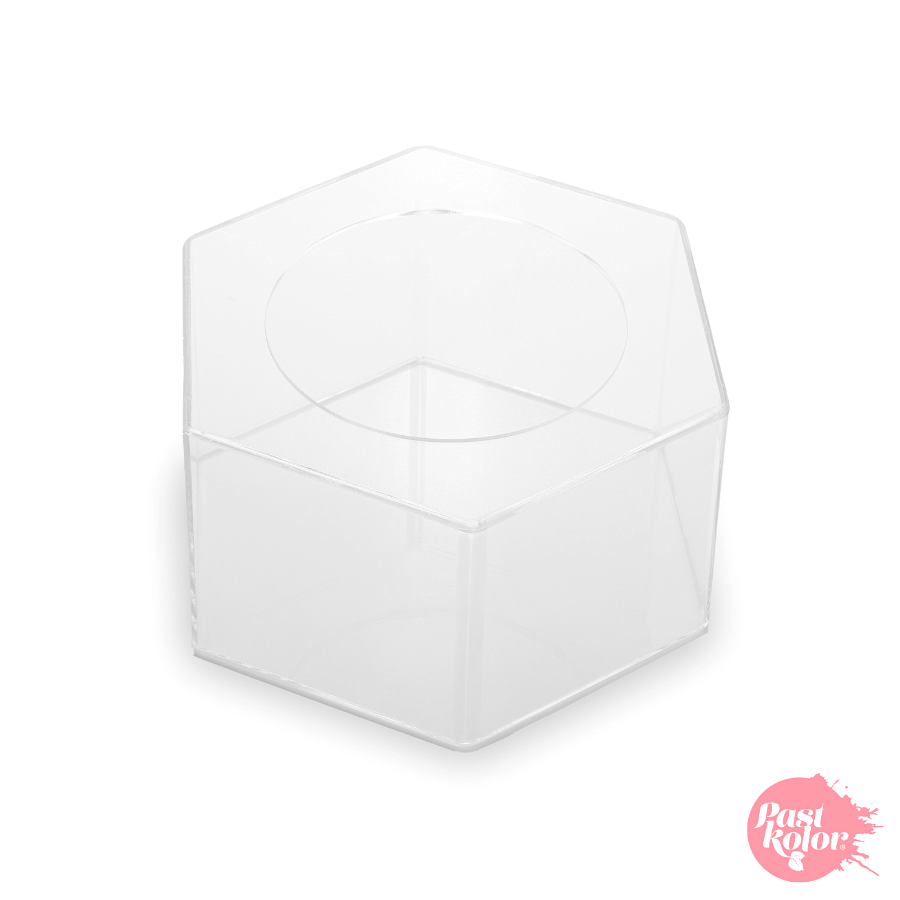 SOPORTES HEXAGONALES TRANSPARENTES PARA TARTAS - 20 Y 30 CM / H 10 CM