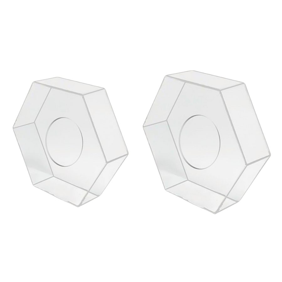 SOPORTES HEXAGONALES TRANSPARENTES PARA TARTAS - 20 Y 30 CM / H 10 CM