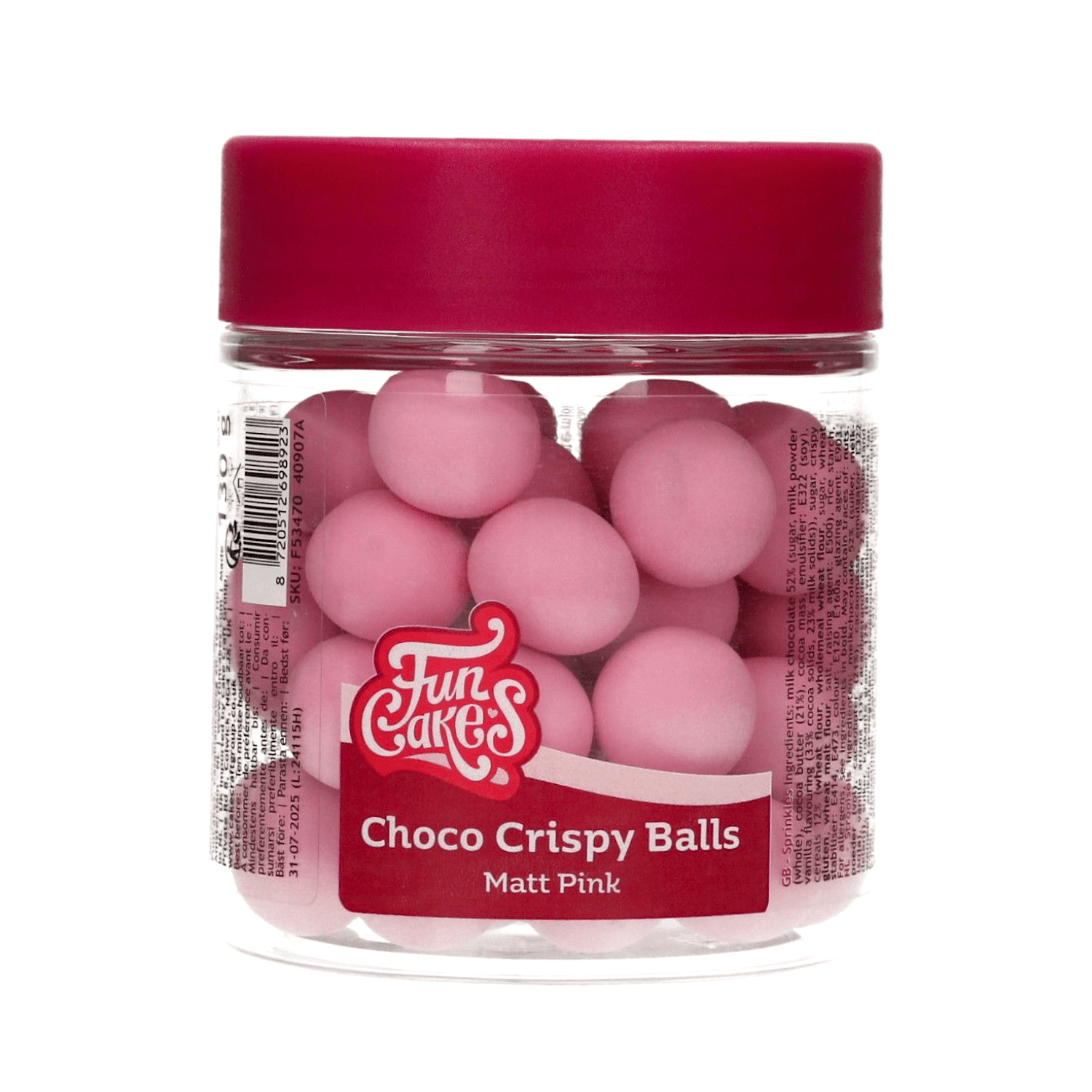 [P. CADUC.] BOLAS CRUJIENTES DE CHOCOLATE FUNCAKES - MATT PINK (130 G)