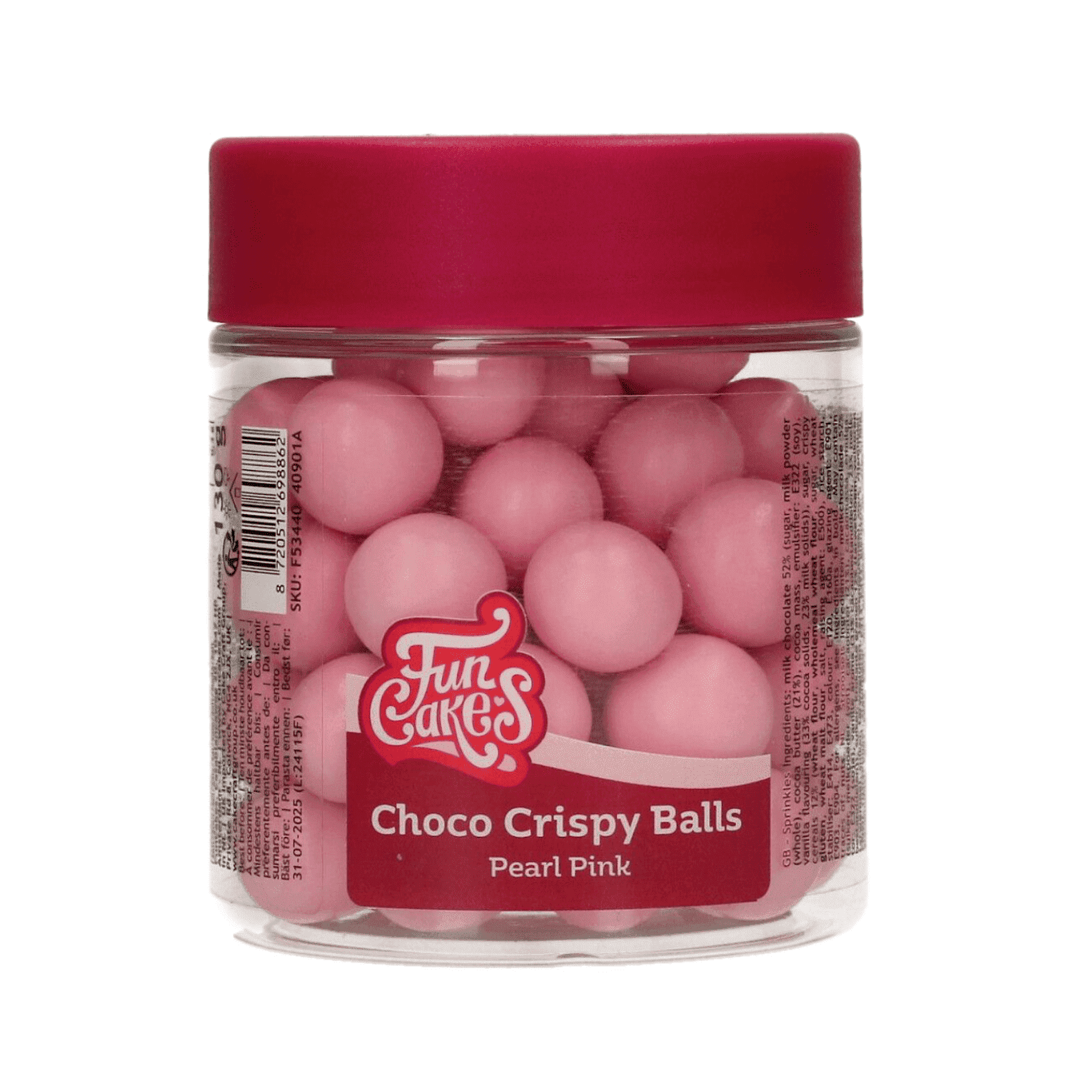 [P. CADUC.] BOLAS CRUJIENTES DE CHOCOLATE FUNCAKES - PEARL PINK (130 G)