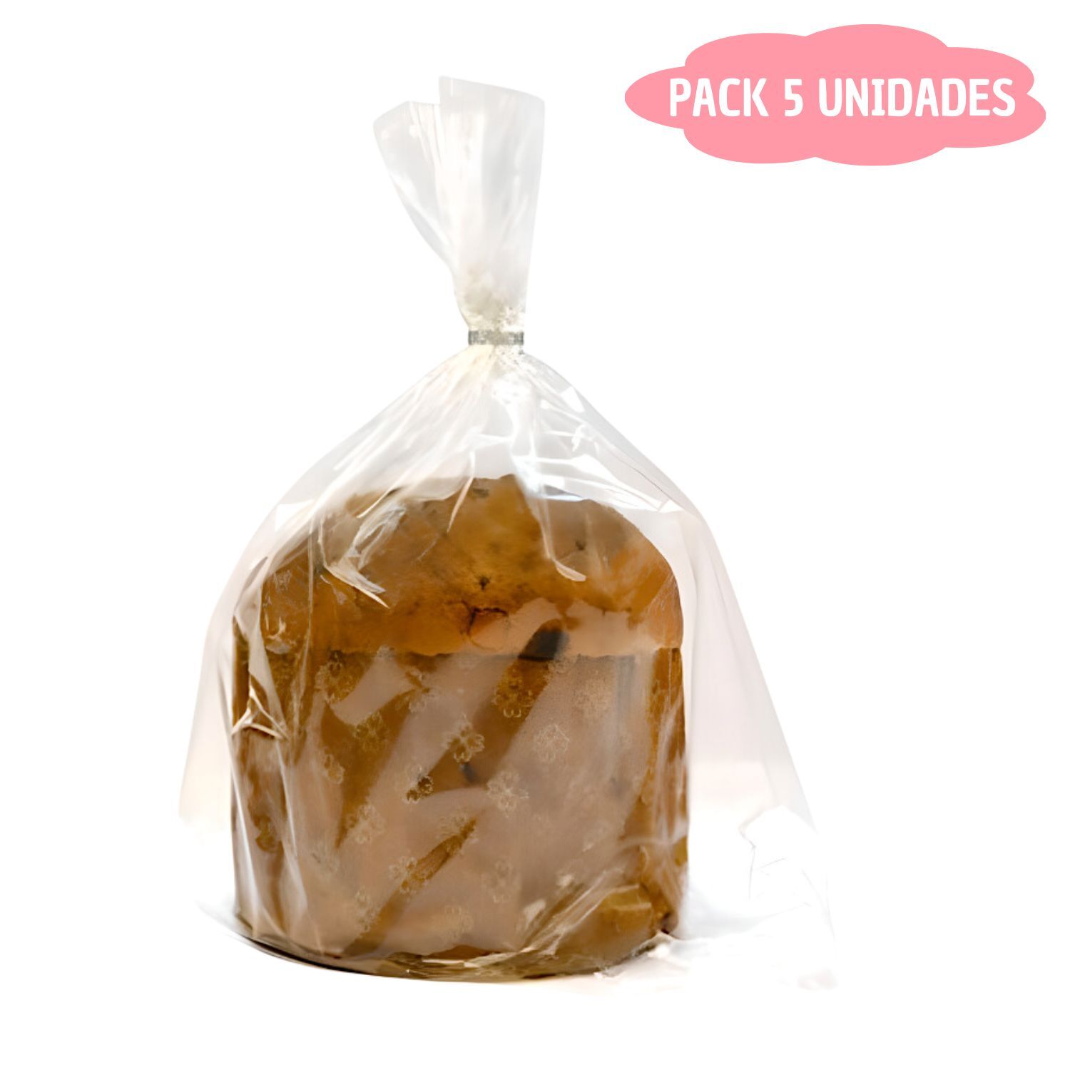 SET MOLDE DE PAPEL PARA PANETTONE + ENVOLTORIO + CIERRE - 1 KG (5 UNIDADES)