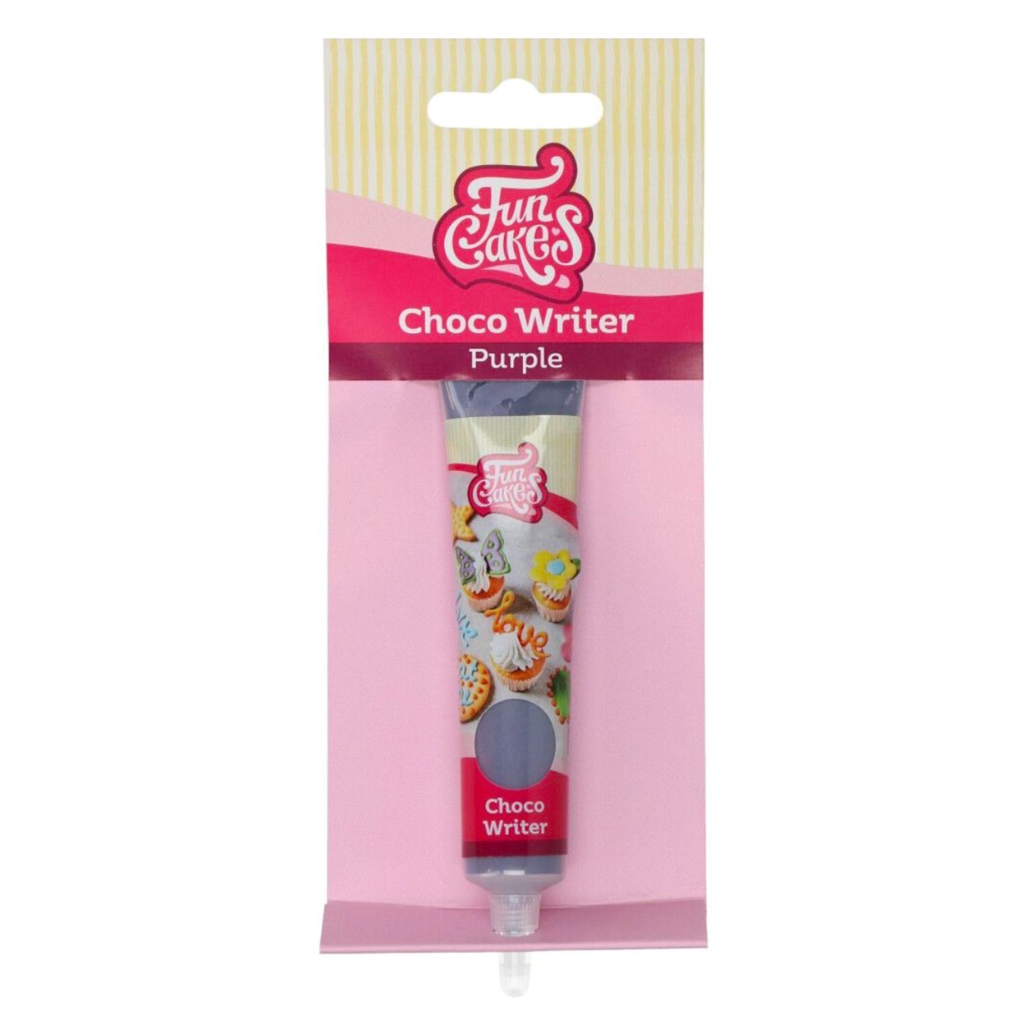 TUBO ESCRITOR "CHOCO WRITER" FUNCAKES - PURPURA (25 G)