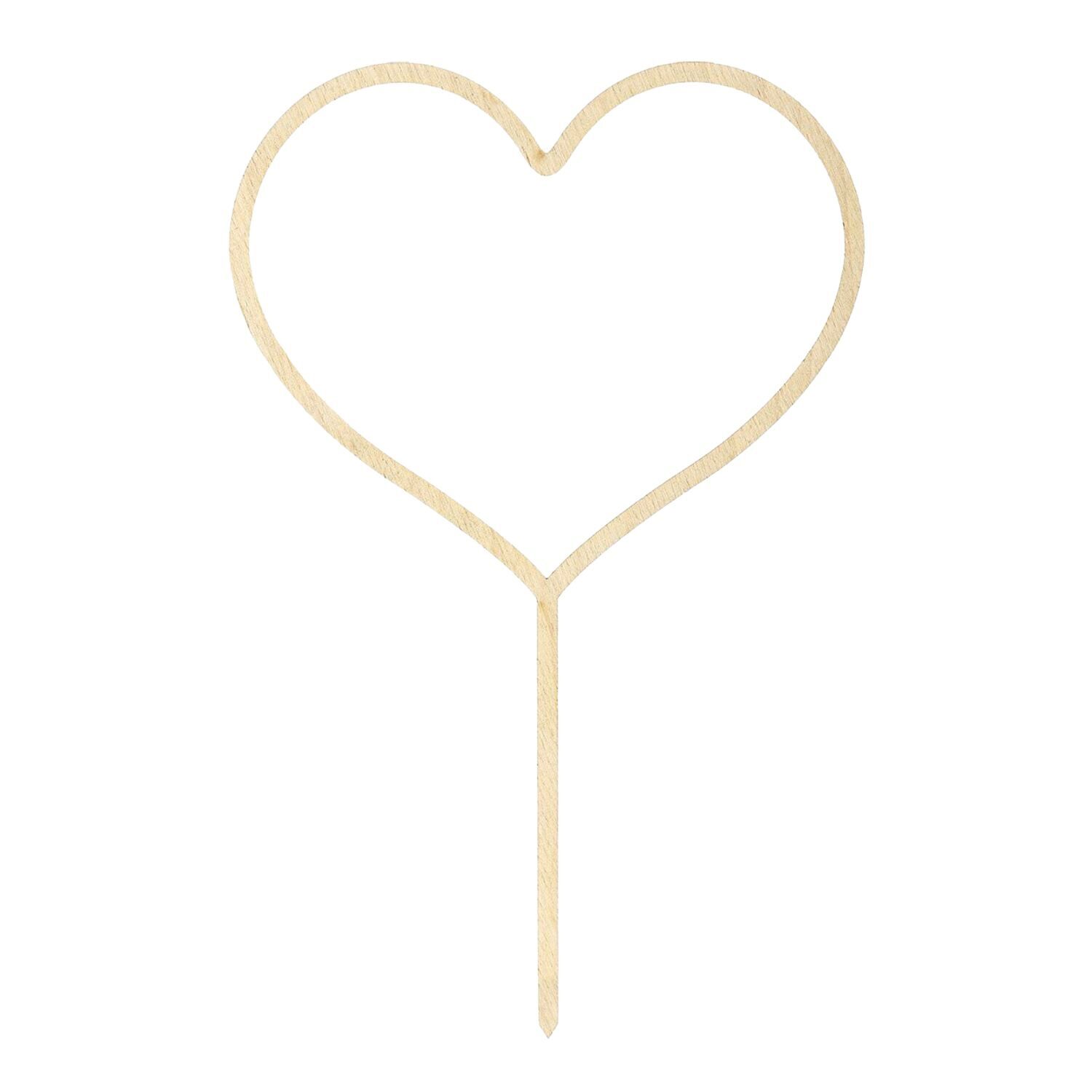 TOPPER PARA TARTA MADERA PARTYDECO - CORAZON