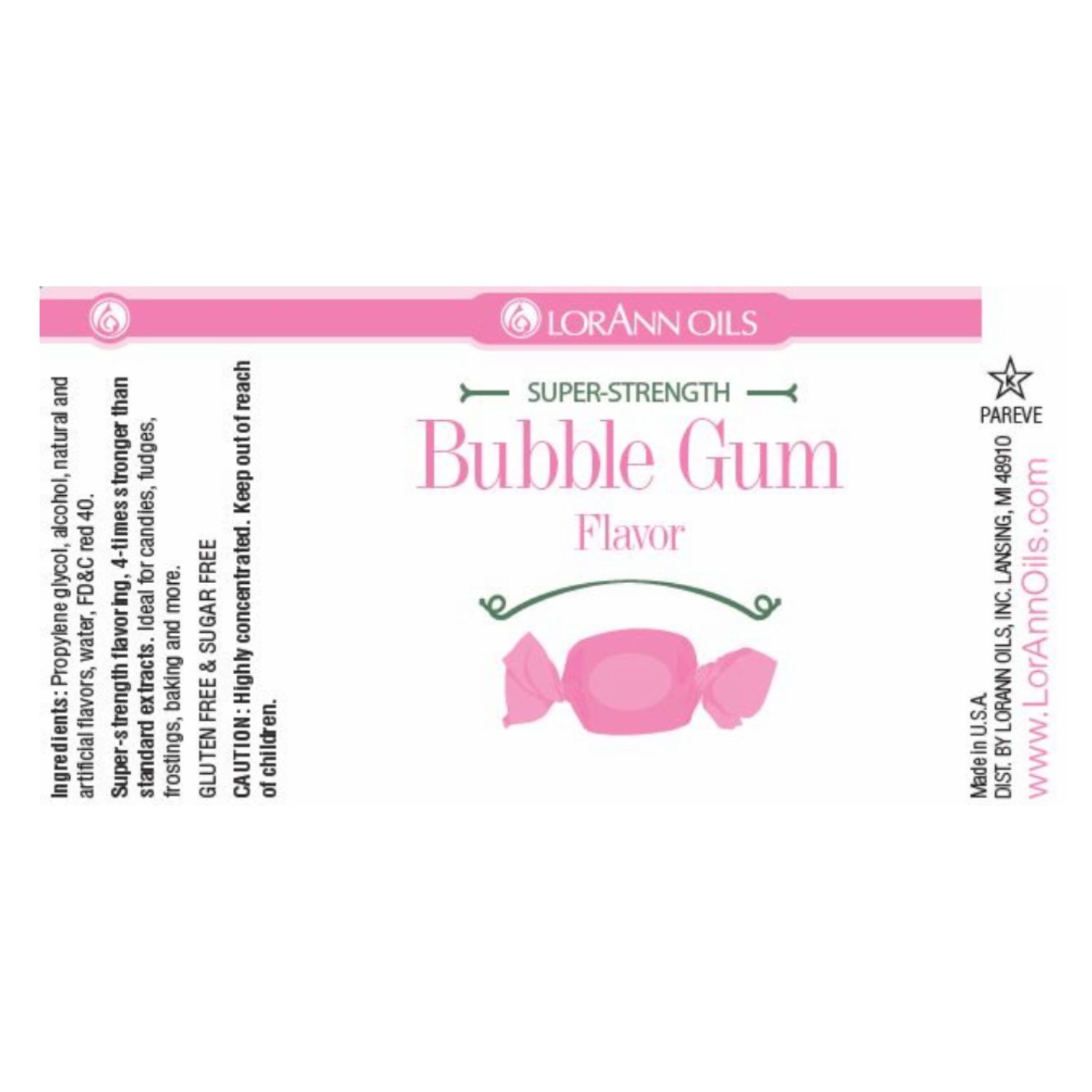 AROMA "SUPER-STRENGTH" LORANN - CHICLE / BUBBLE GUM (29,5 ML)