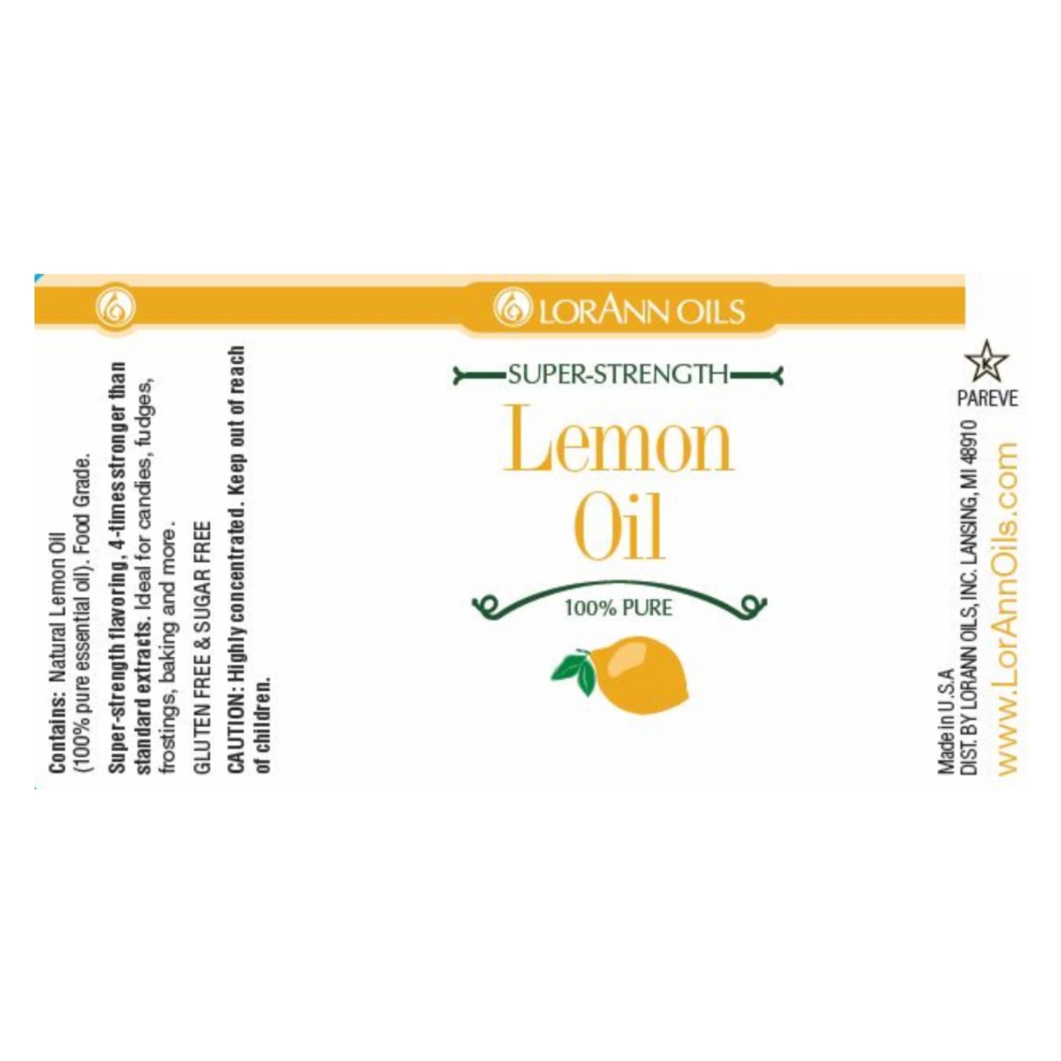 ACEITE "SUPER-STRENGTH" LORANN - LIMON / LEMON (29,5 ML)