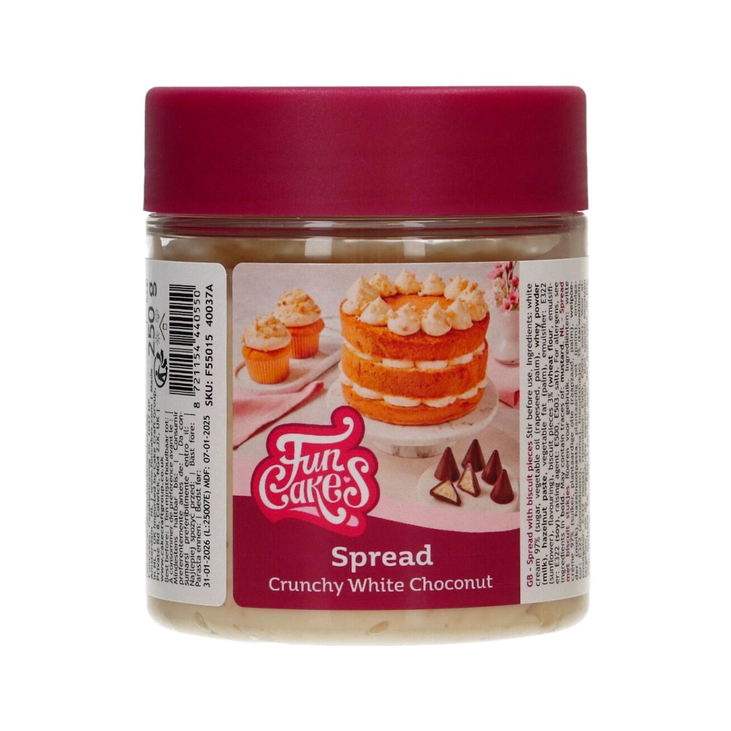 CREMA PARA UNTAR FUNCAKES - CHOCONUT BLANCO CRUJIENTE (250 G)