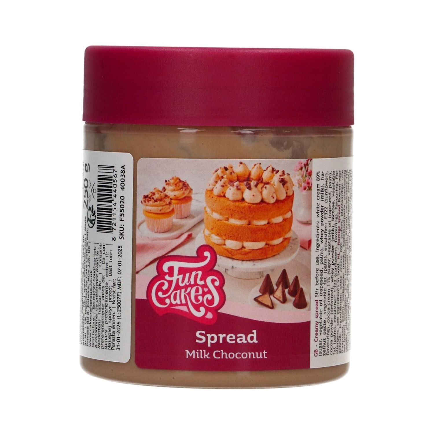 CREMA PARA UNTAR FUNCAKES - CHOCONUT CON LECHE CRUJIENTE (250 G)