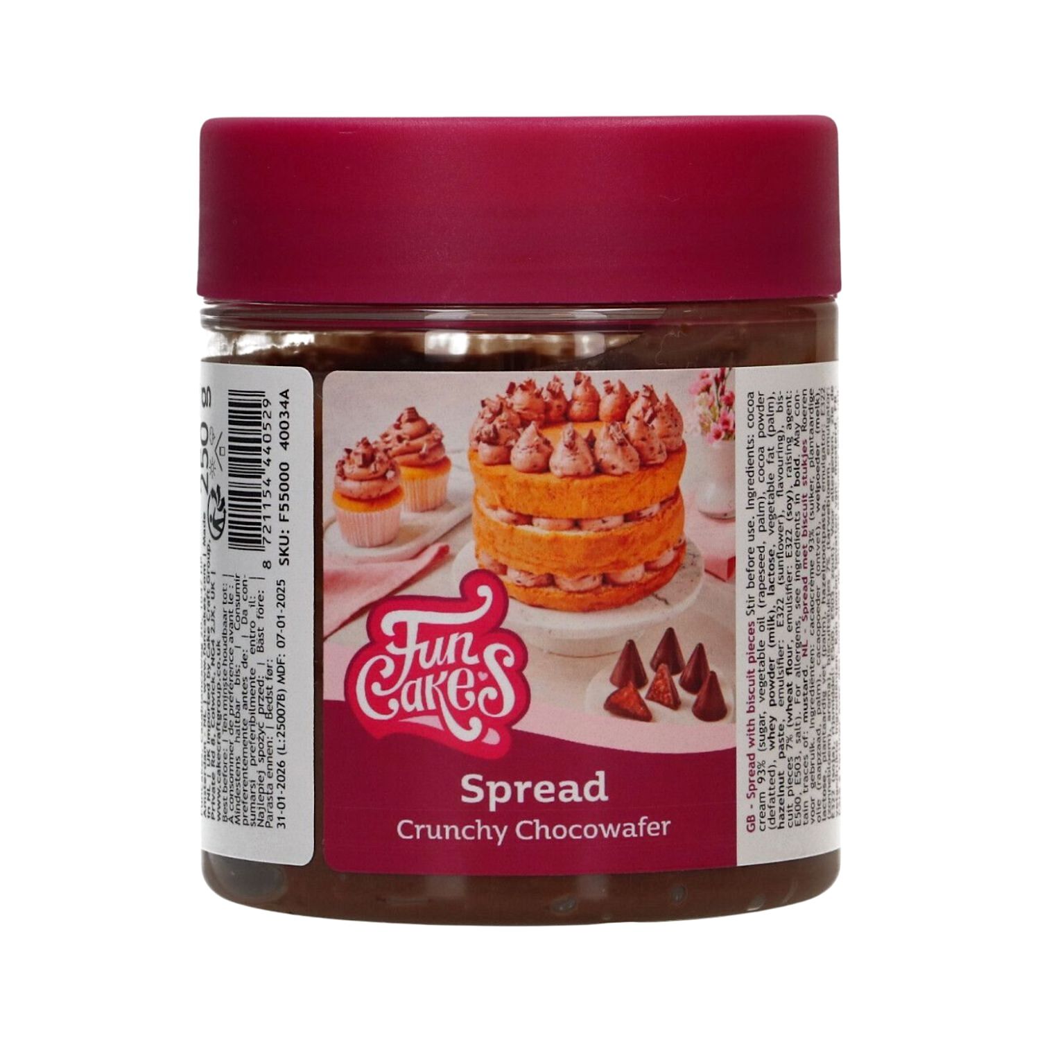 [P. CADUC.] CREMA PARA UNTAR FUNCAKES - CHOCOWAFER CRUJIENTE (250 G)