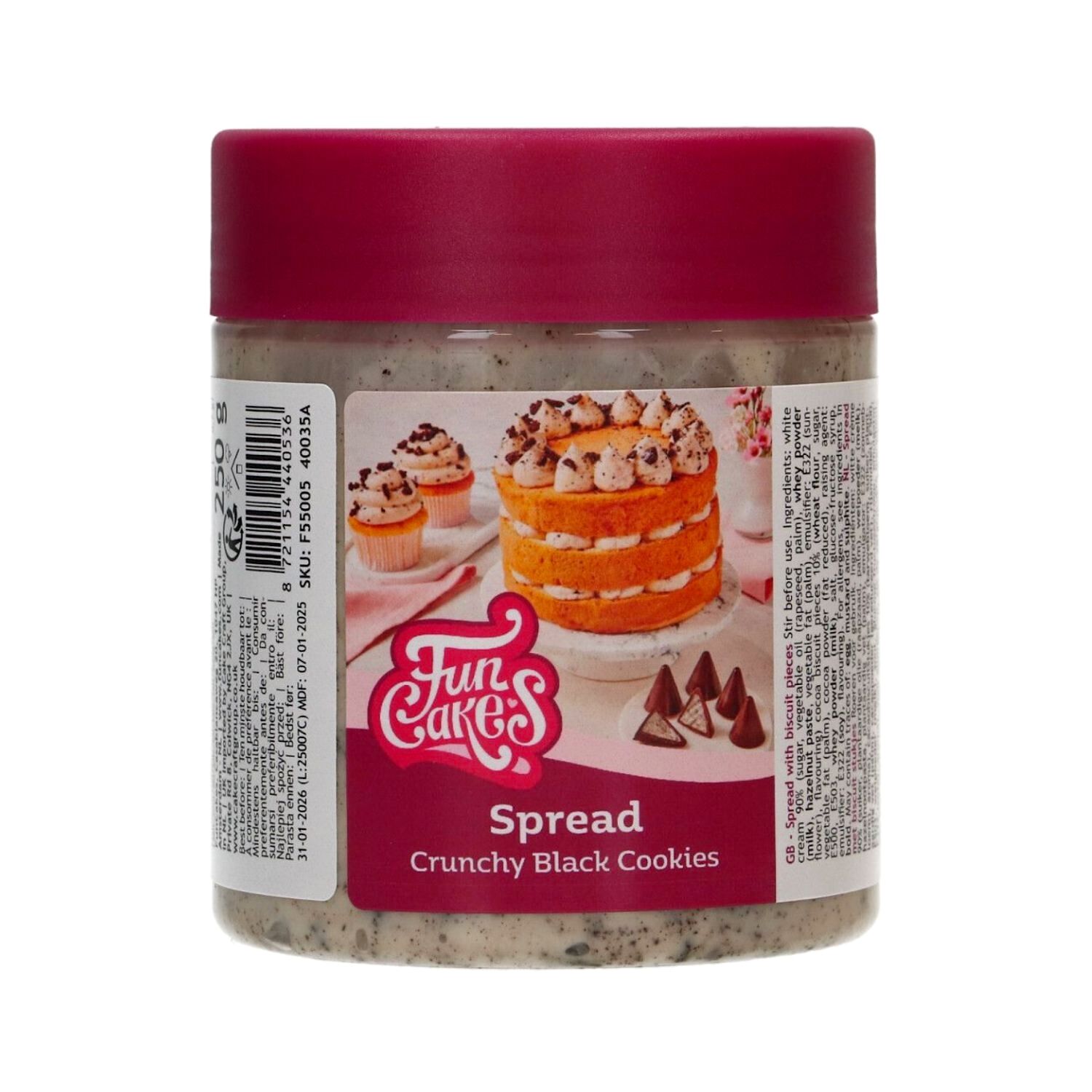 [P. CADUC.] CREMA PARA UNTAR FUNCAKES - GALLETA NEGRA CRUJIENTE (250 G)