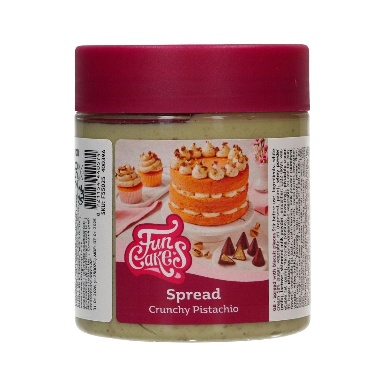 CREMA PARA UNTAR FUNCAKES - PISTACHO CRUJIENTE (250 G)