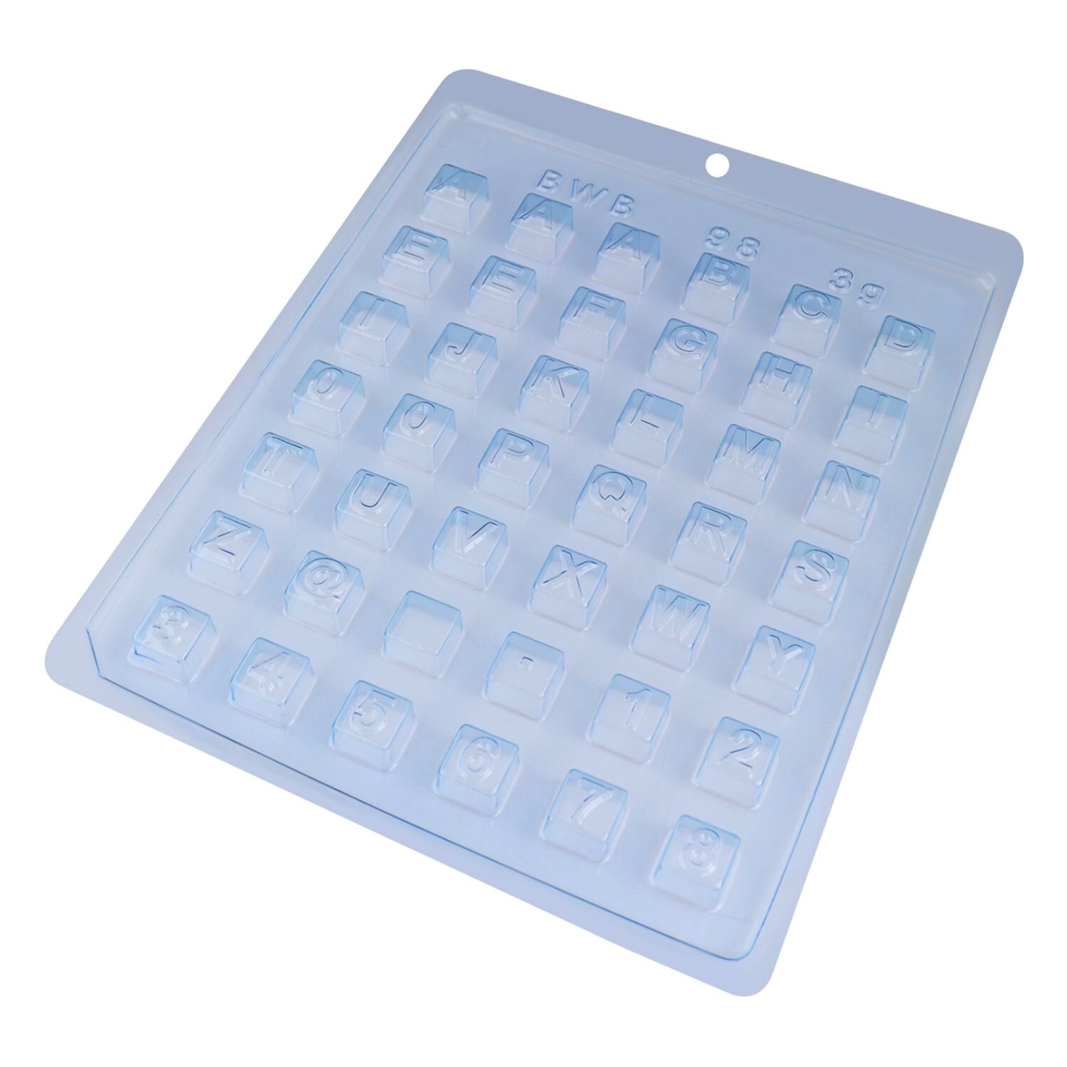 MOLDE PARA CHOCOLATE BWB - BOMBON ALFANUMERICO