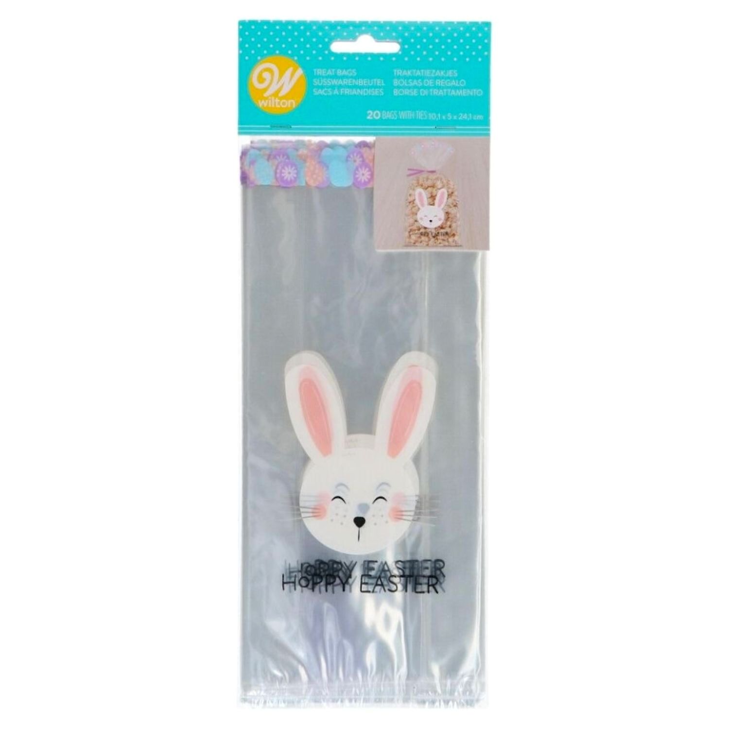 BOLSAS PARA DULCES WILTON - CONEJO DE PASCUA "HOPPY EASTER" (20 U)