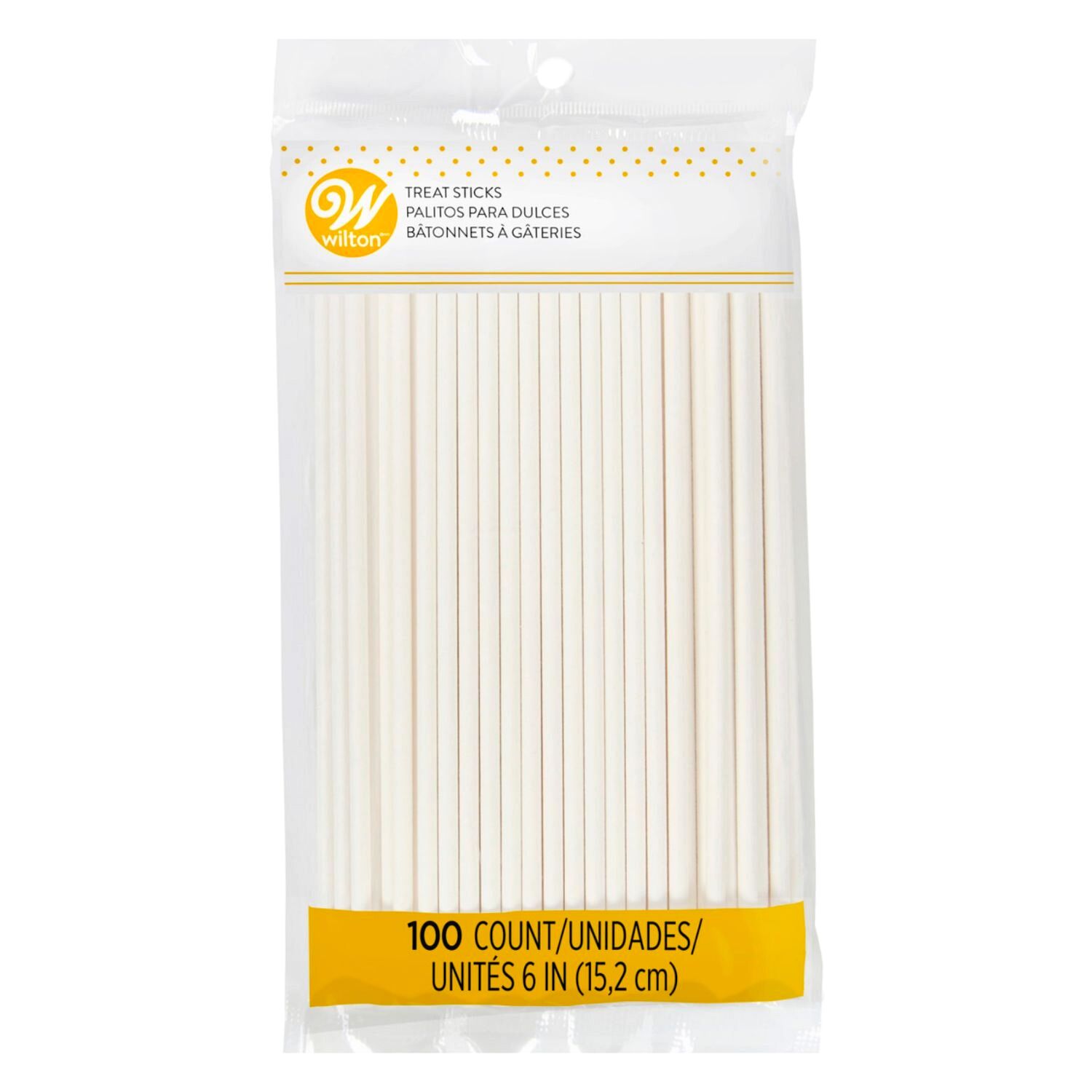 100 PALITOS DE PIRULETAS WILTON - 15 CM