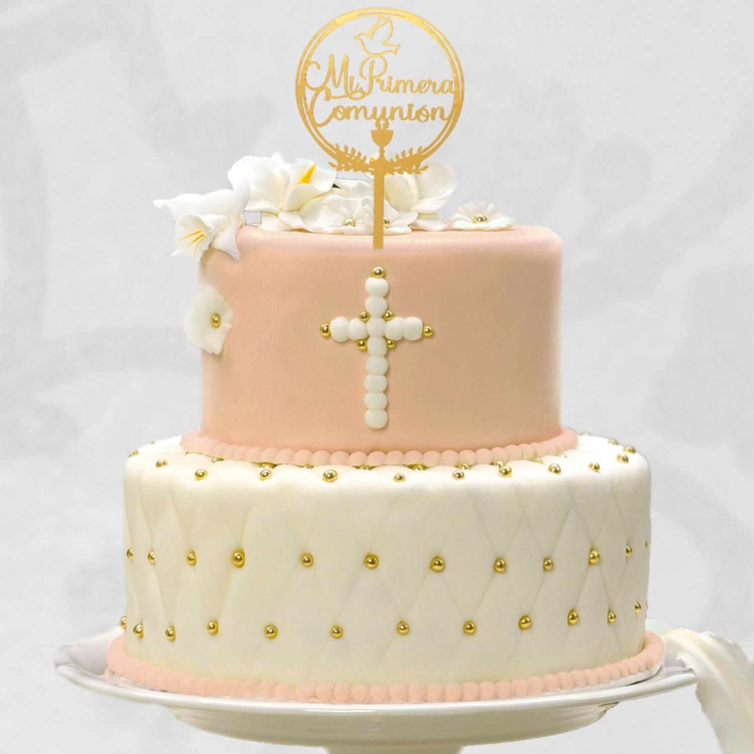 TOPPER PARA TARTA DORADO DEKORA - MI PRIMERA COMUNION