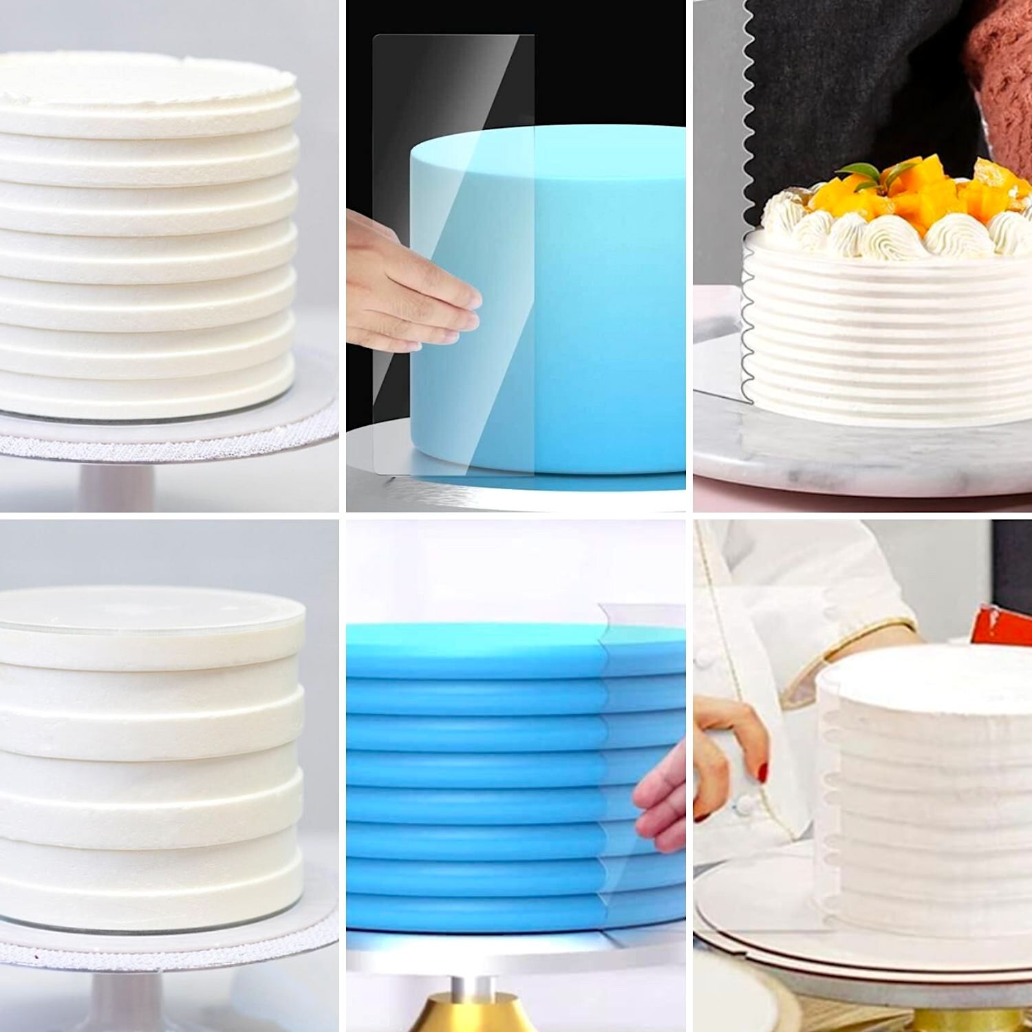 SET 6 ESPATULAS ACRILICAS - SCRAPERS ALISADORES DE CONTORNOS