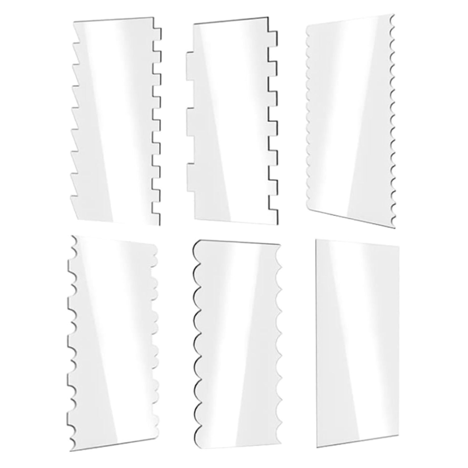 SET 6 ESPATULAS ACRILICAS - SCRAPERS ALISADORES DE CONTORNOS