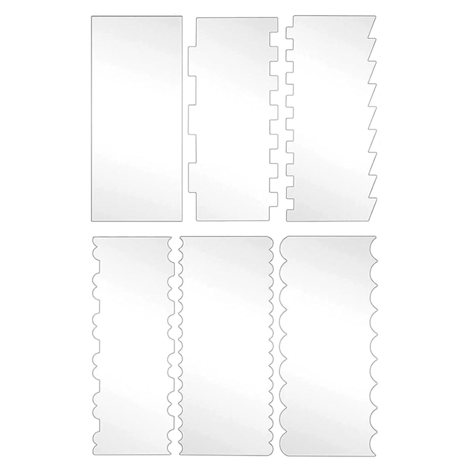 SET 6 ESPATULAS ACRILICAS - SCRAPERS ALISADORES DE CONTORNOS