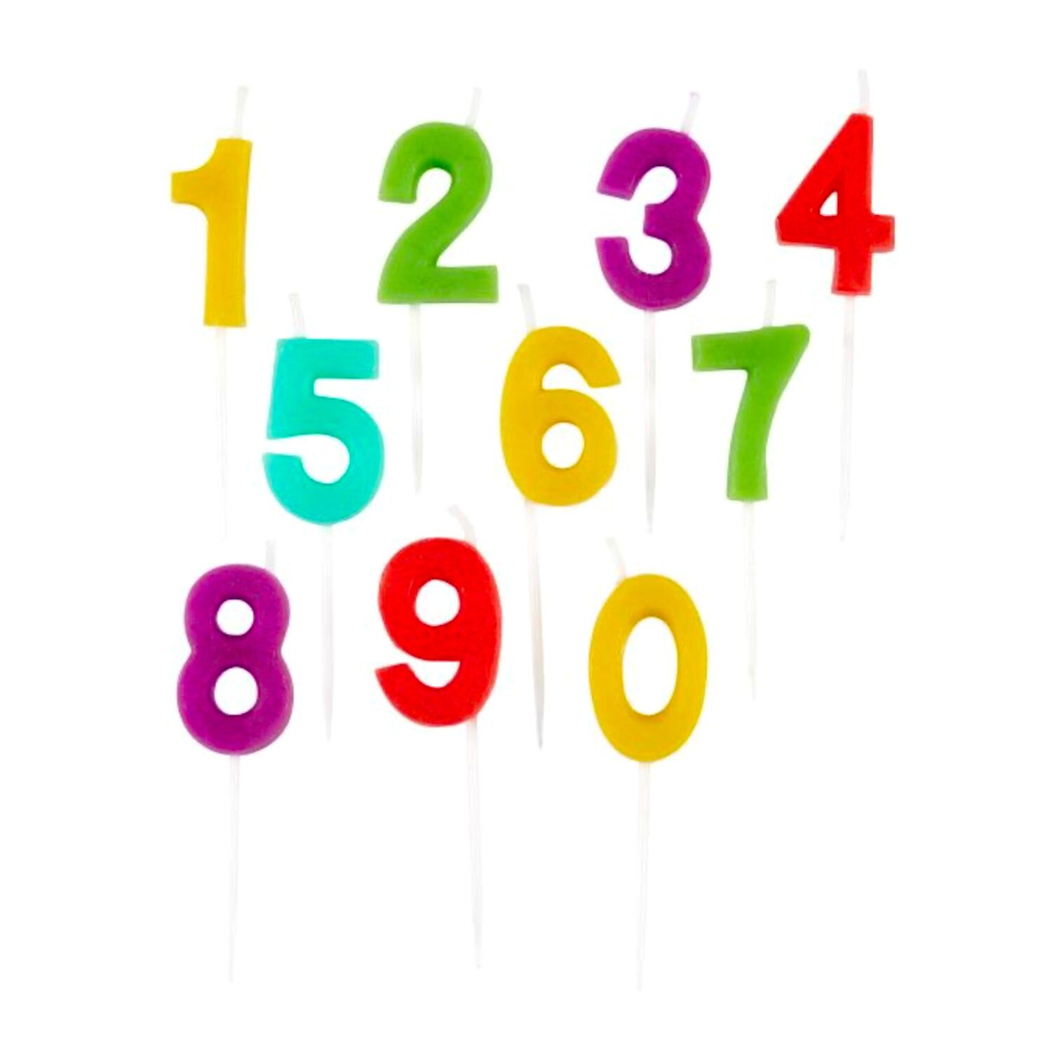 VELAS CUMPLEAÑOS WILTON - NUMEROS DE COLORES