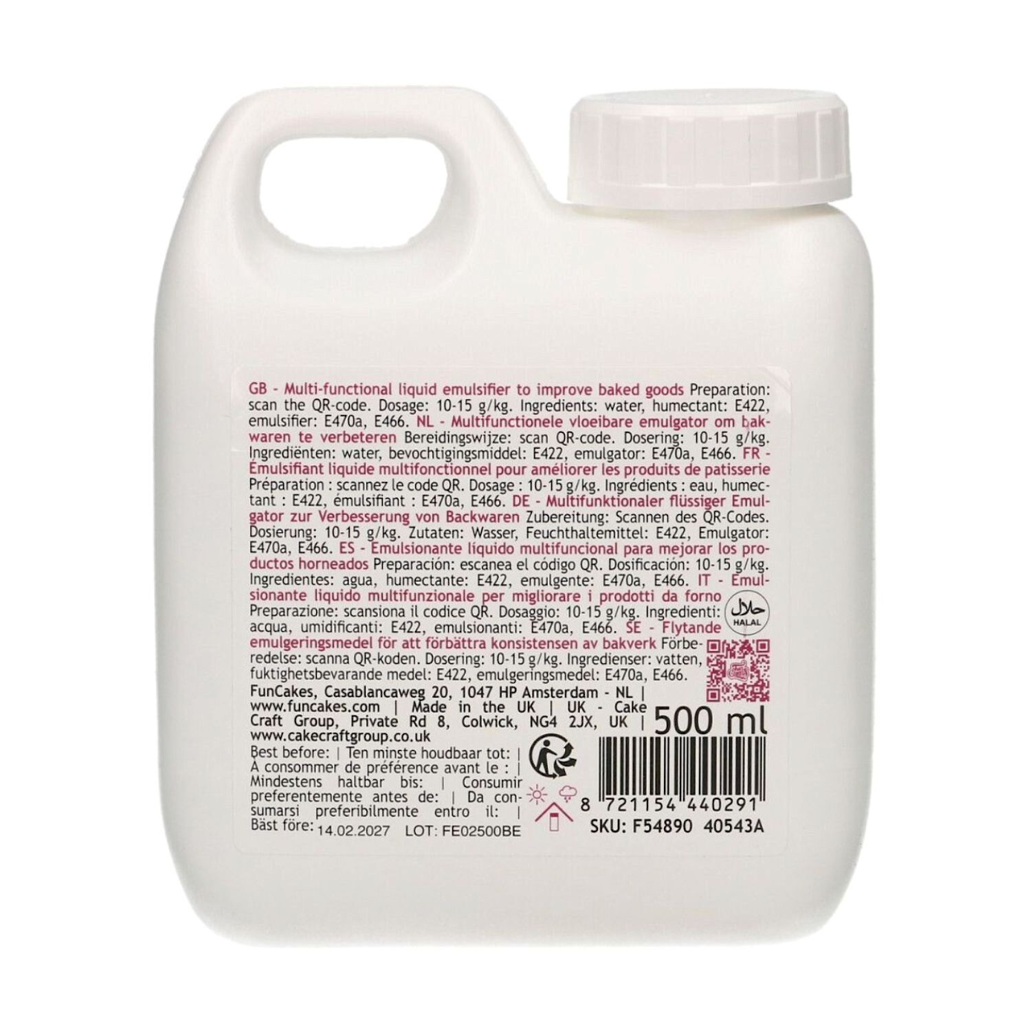 EMULSIONANTE LIQUIDO MULTIFUNCIONAL FUNCAKES - 500 ML