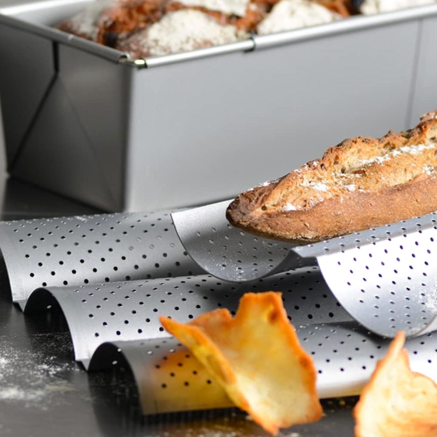 MOLDE DE ACERO PARA 4 PANES PATISSE - 38 X 33 CM