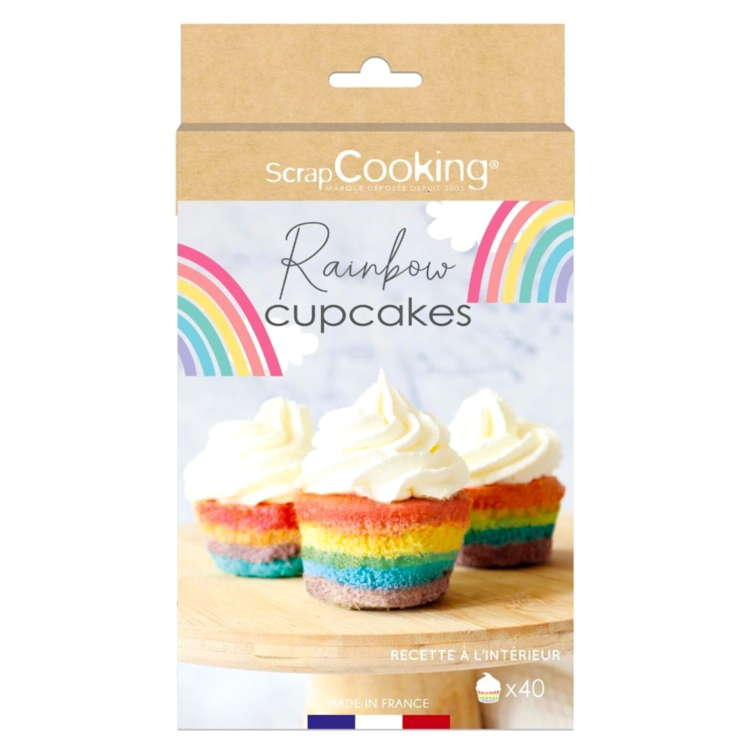 SET CUPCAKES ARCOIRIS SCRAPCOOKING