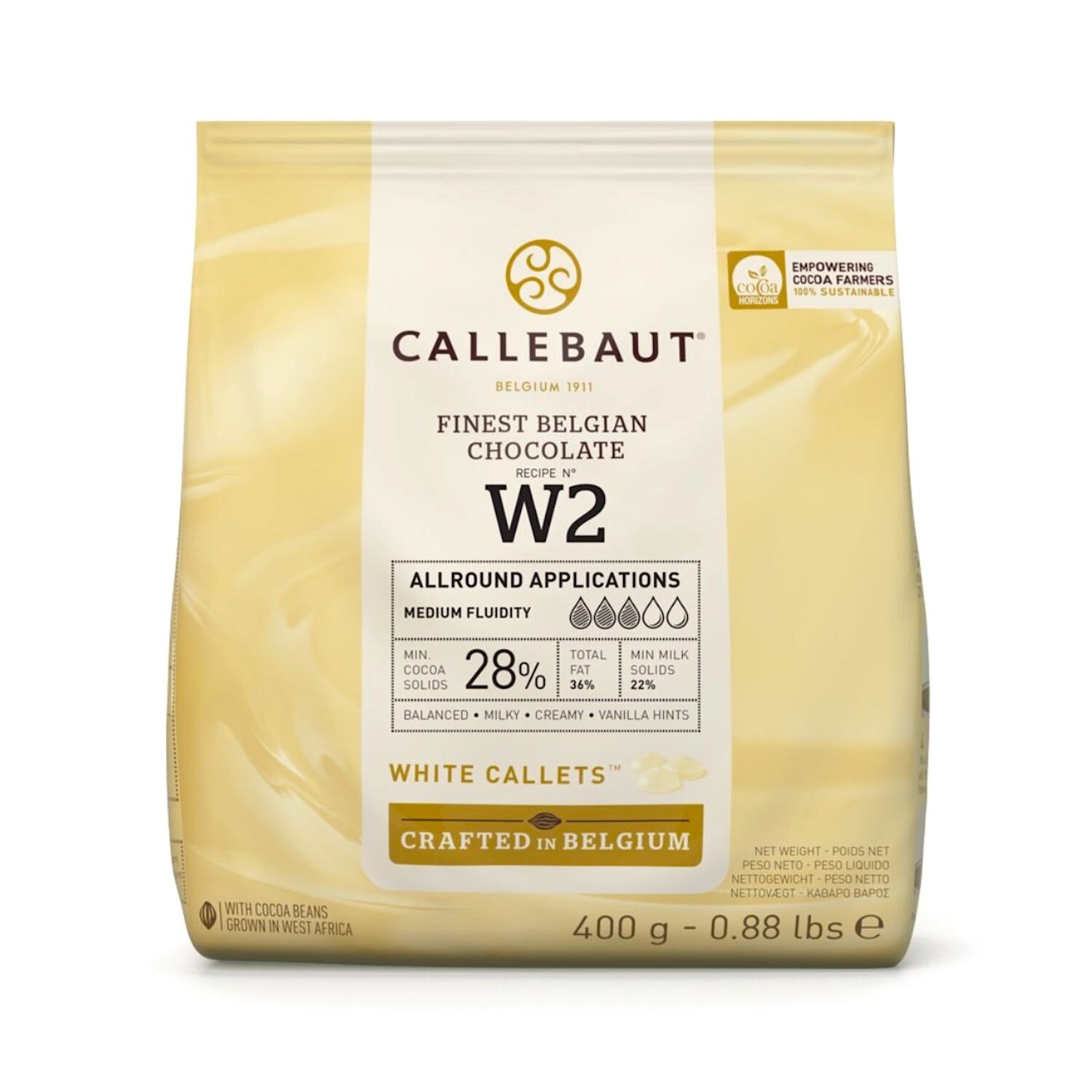 CALLETS DE CHOCOLATE BLANCO CALLEBAUT 400 G