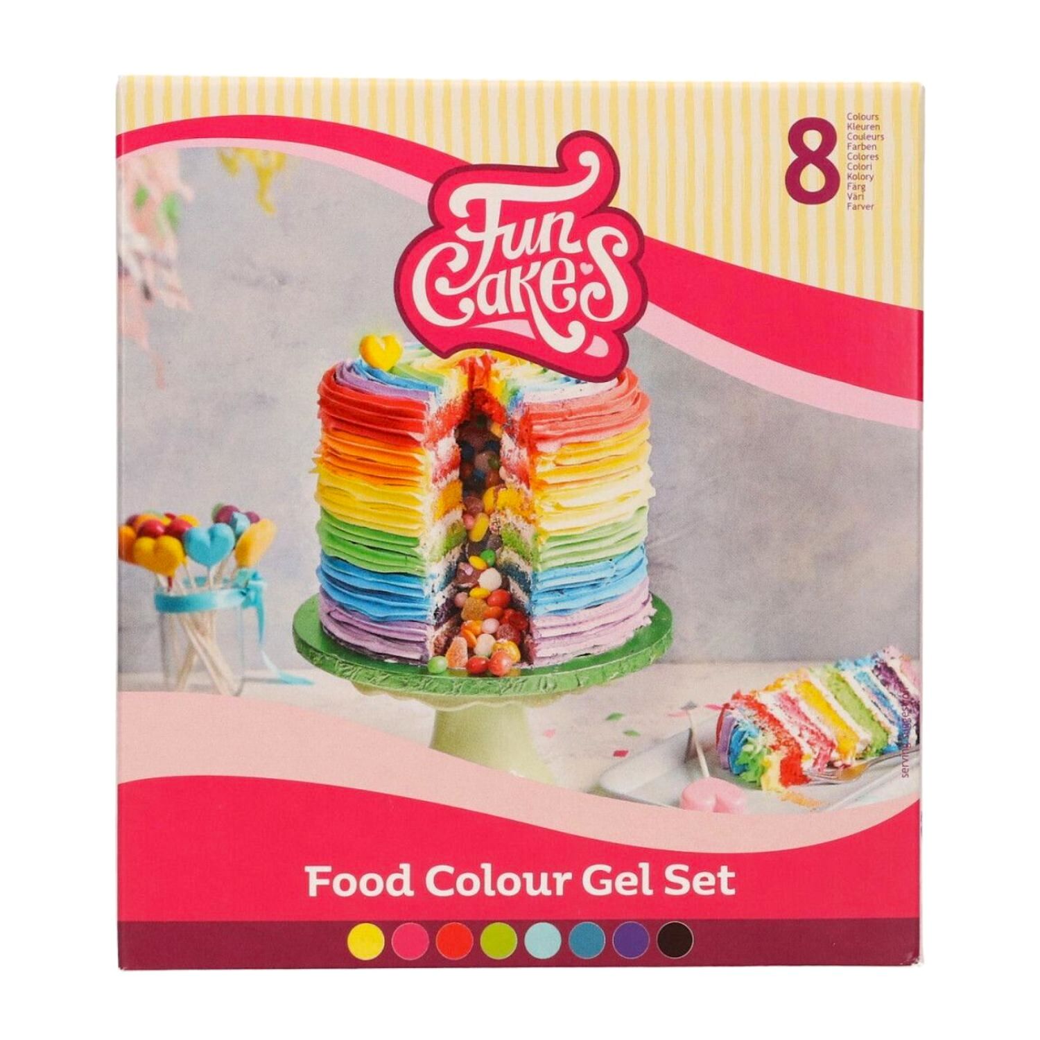 SET 8 COLORANTES EN GEL FUNCAKES