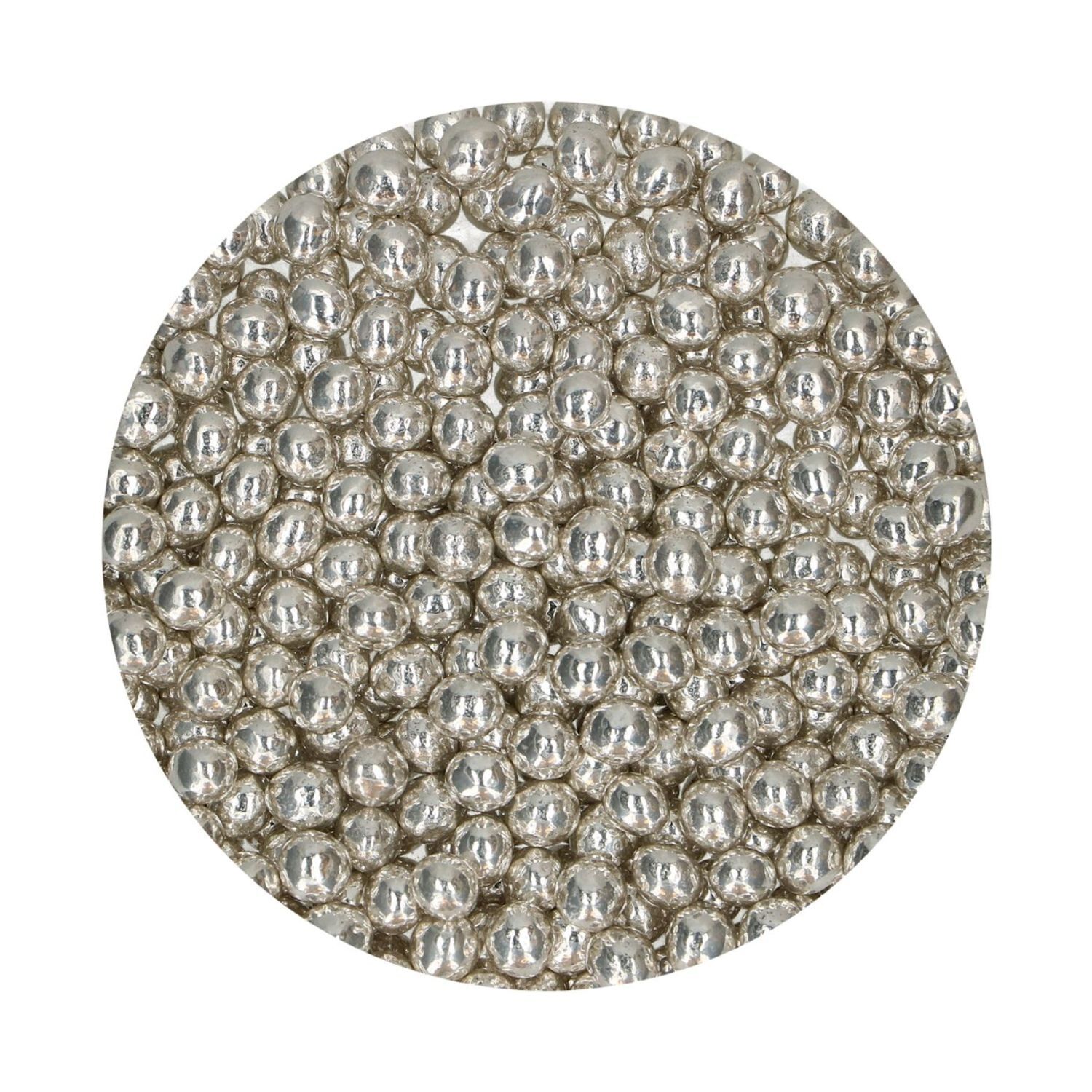 PERLAS DE CHOCOLATE CRUJIENTE FUNCAKES - PLATA METALIZADO (60 G)