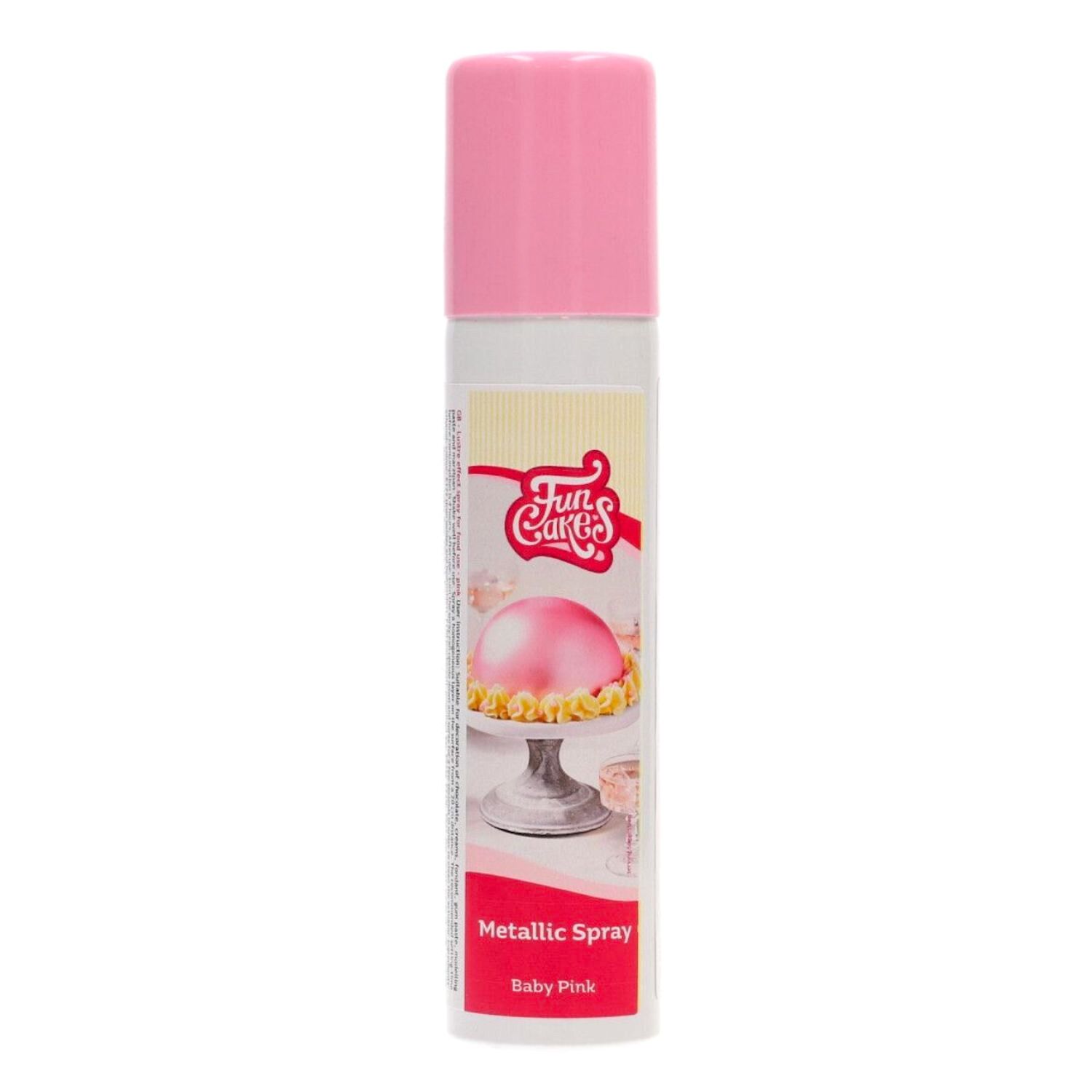 SPRAY METALICO FUNCAKES - ROSA BEBE BRILLANTE (100 ML)
