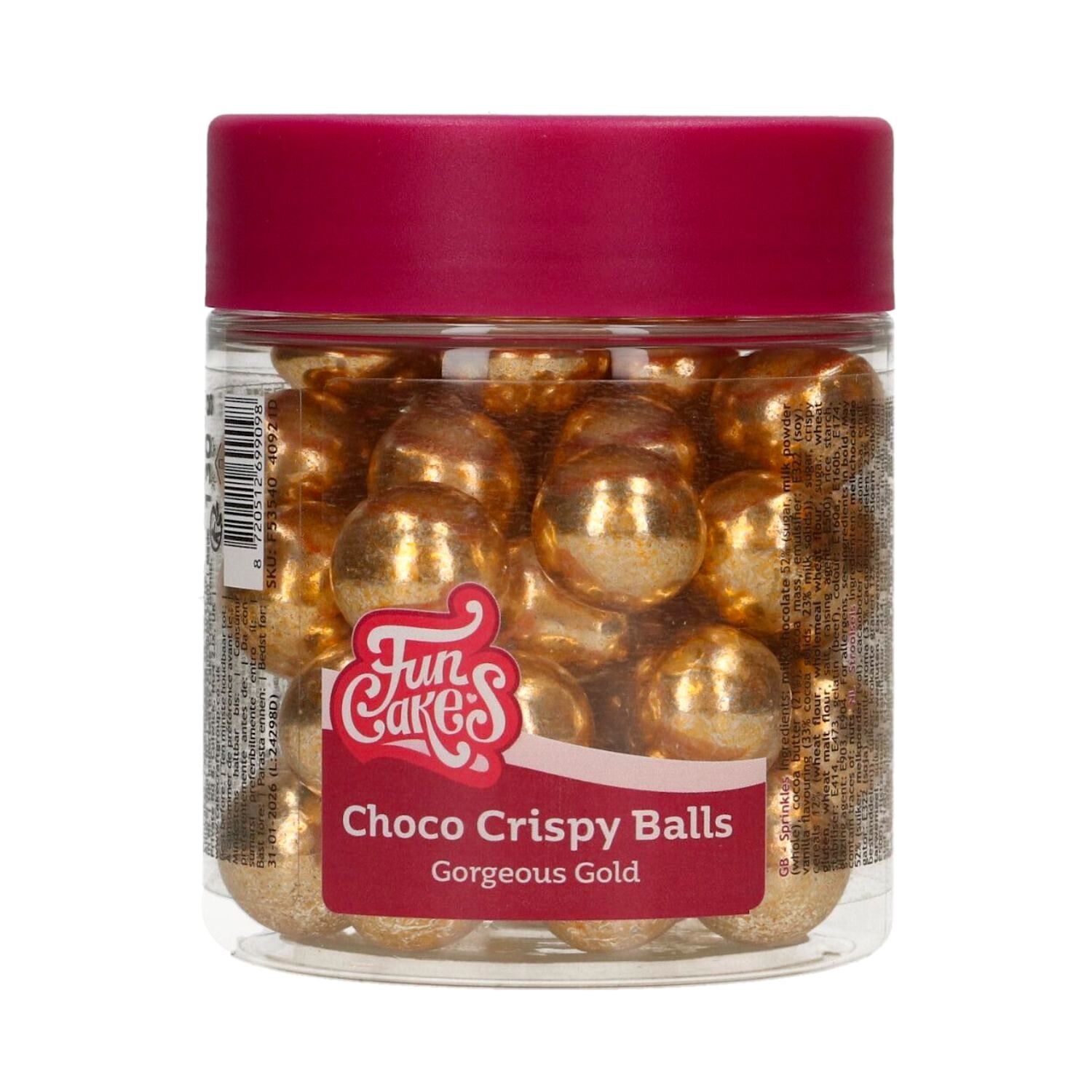 BOLAS CRUJIENTES DE CHOCOLATE FUNCAKES - METALLIC GOLD (130 G)