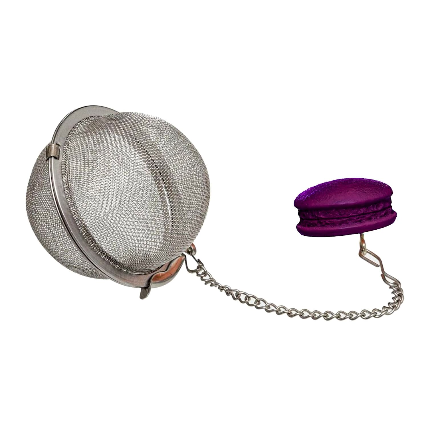 BOLA INFUSORA DE TE ACERO INOXIDABLE - MACARON PURPURA