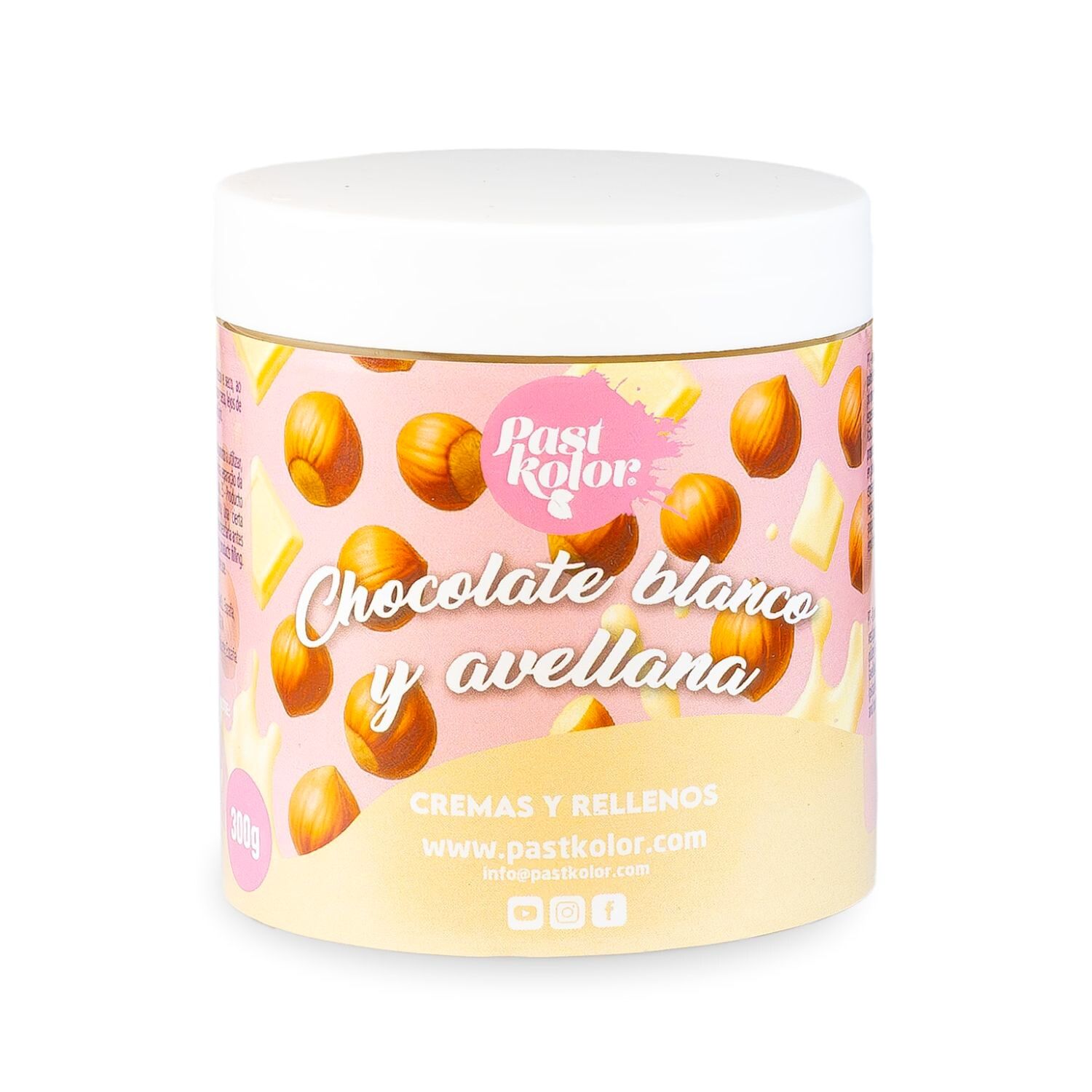 CREMA DE CHOCOLATE BLANCO Y AVELLANA PASTKOLOR - 300 G