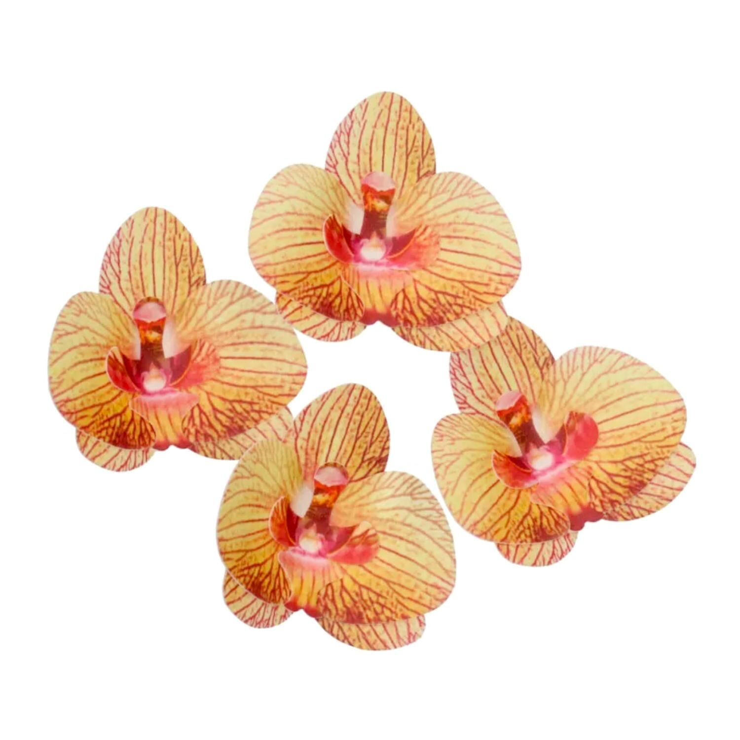 FLORES DE PAPEL COMESTIBLES FUNCAKES - ORQUIDEA MARRON / DORADA MEDIANA