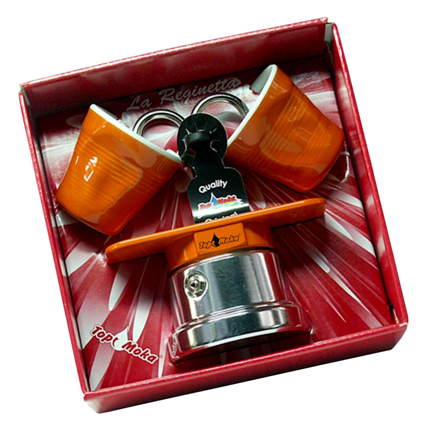 SET CAFETERA "MINI" TOP MOKA - NARANJA (2 TAZAS)