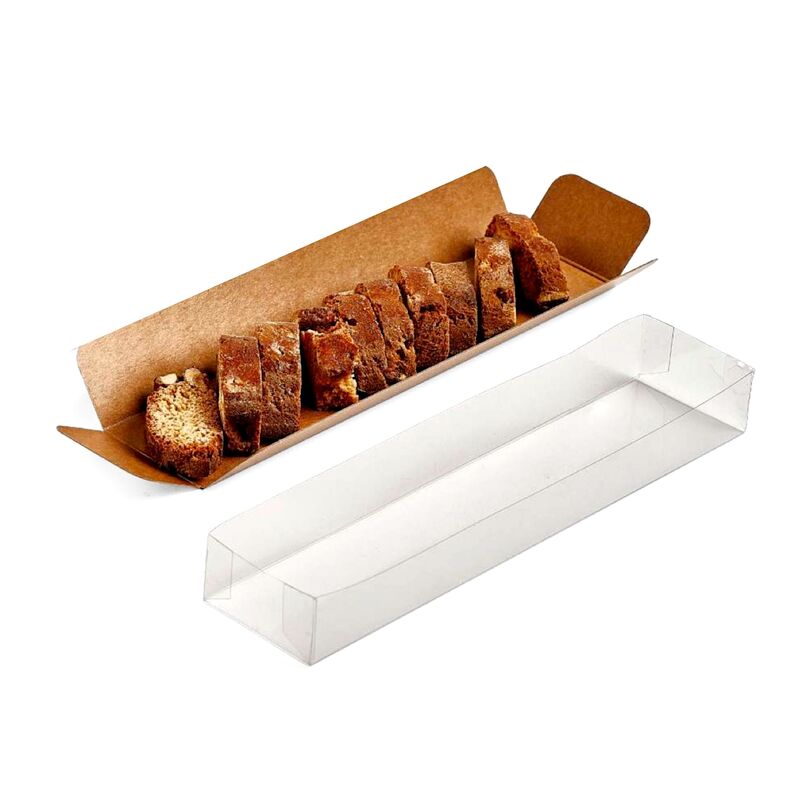 CAJA PARA TURRON TIPO TUNEL (BASE KRAFT + TAPA TRANSPARENTE) - 25 CM