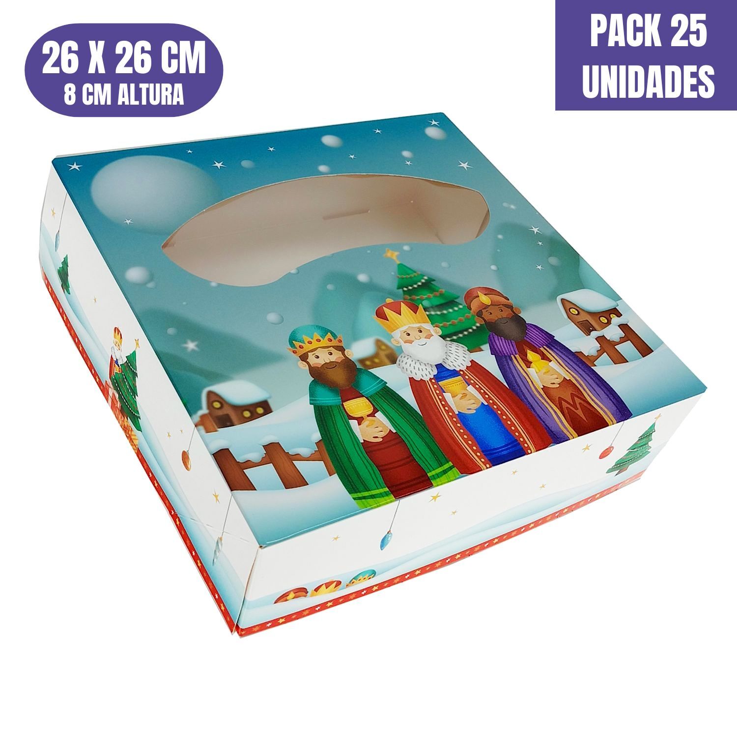 CAJAS PARA ROSCON DE REYES MAGOS - 26 X 8 CM (25 UNIDADES)