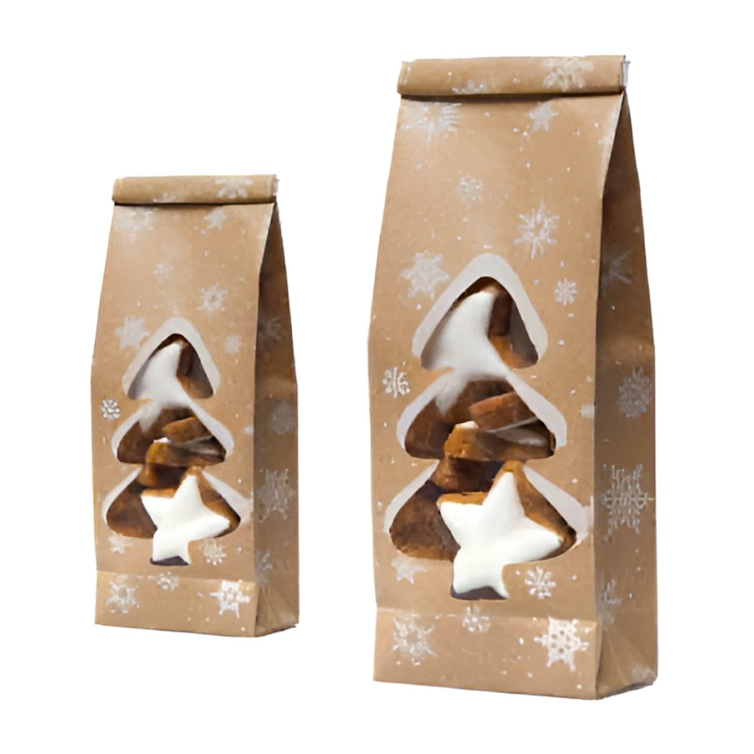 10 BOLSAS DE PAPEL KRAFT PARA DULCES NAVIDAD - ABETO