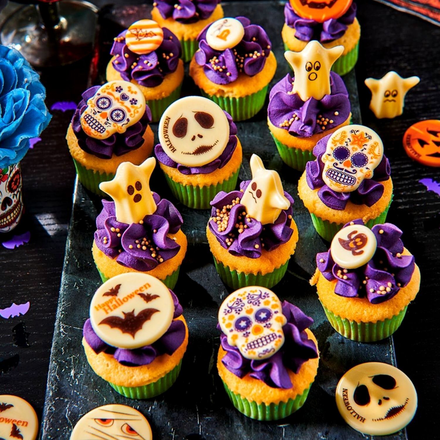 DECORACIONES DE CHOCOLATE FUNCAKES - CALAVERAS DIA DE LOS MUERTOS
