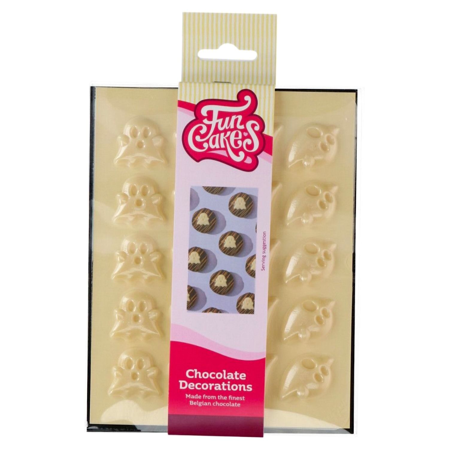 DECORACIONES DE CHOCOLATE FUNCAKES - FANTASMAS BLANCOS