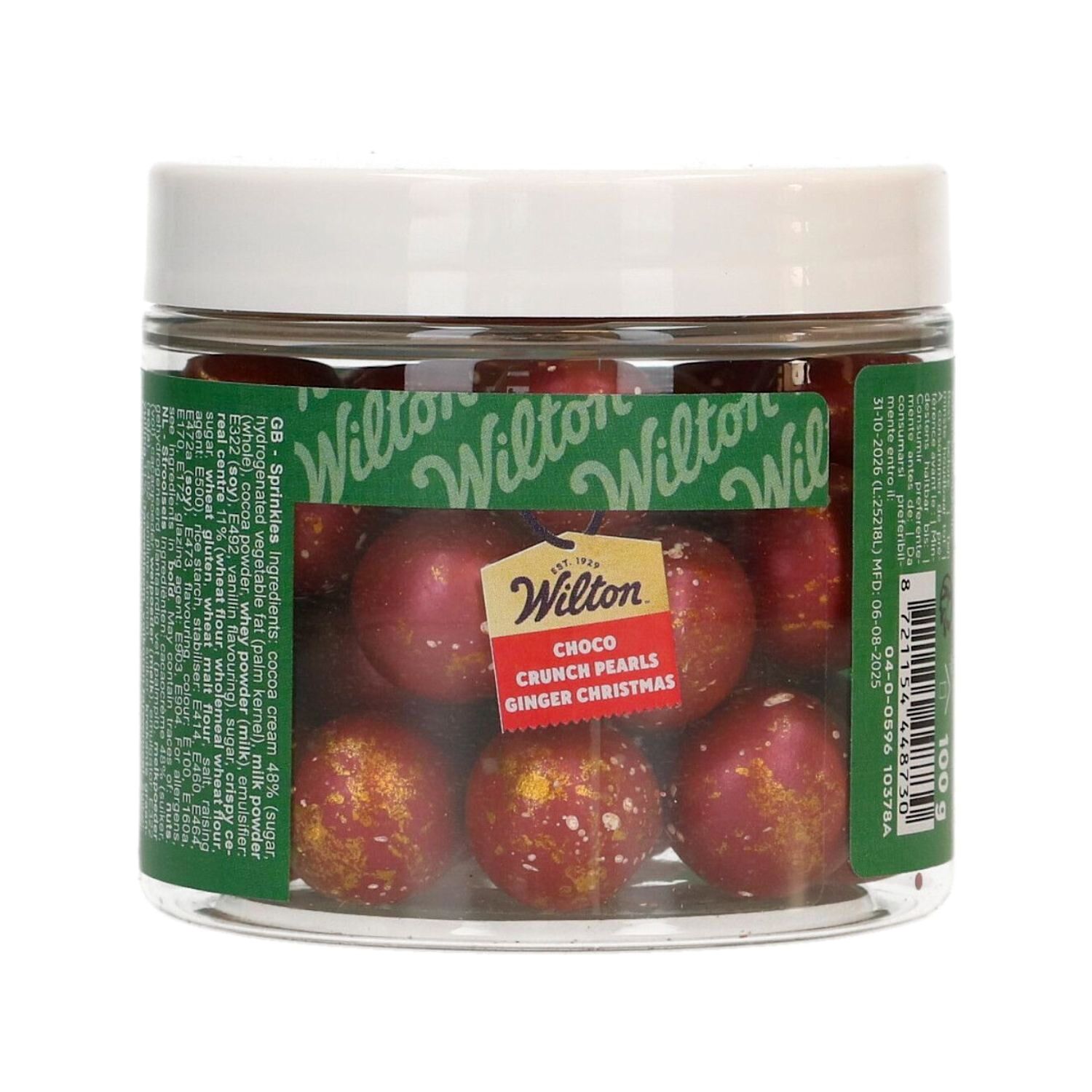 PERLAS DE CHOCOLATE CRUJIENTES WILTON - GINGER CHRISTMAS (100 G)