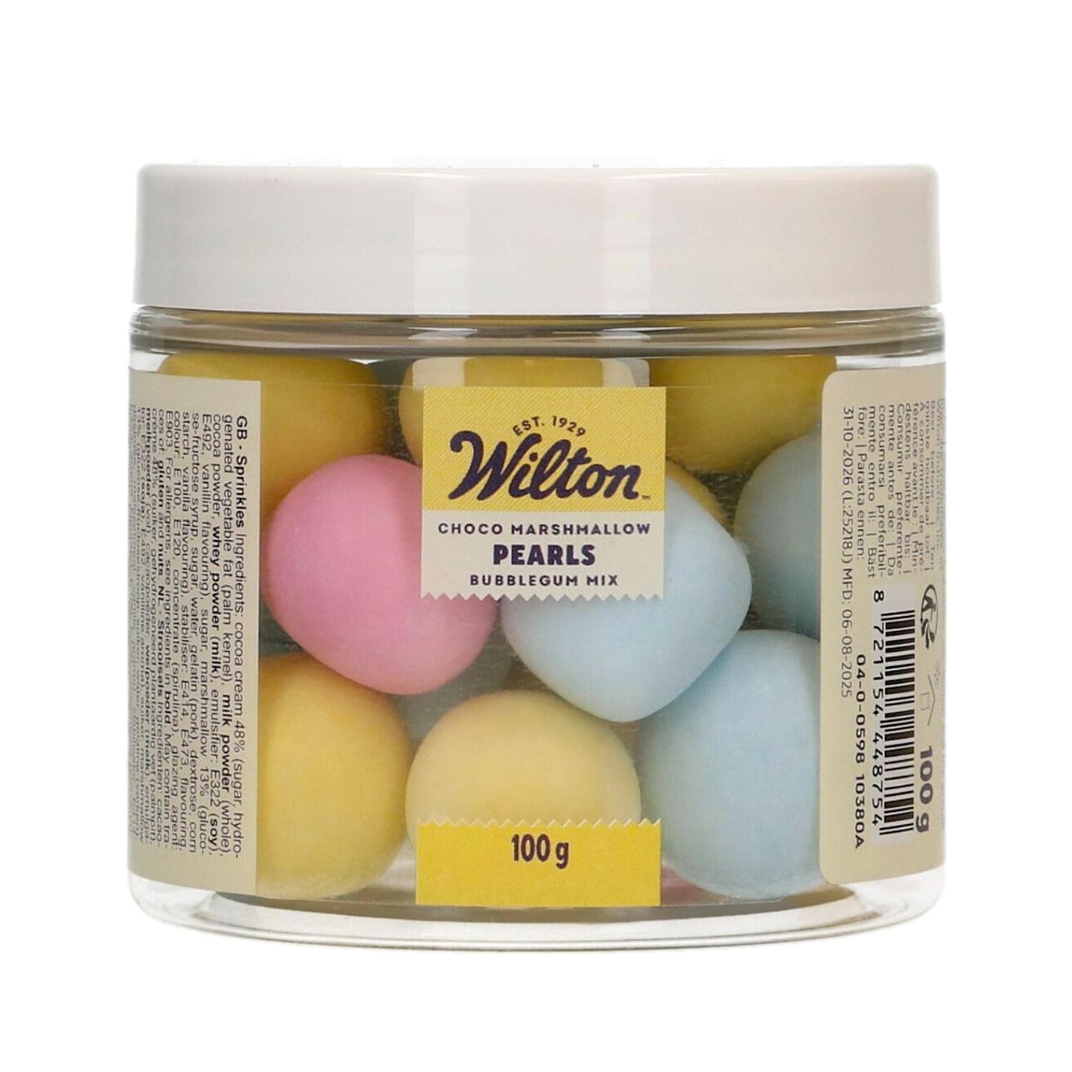 PERLAS DE CHOCOLATE CRUJIENTES WILTON - BUBBLEGUM MIX (100 G)