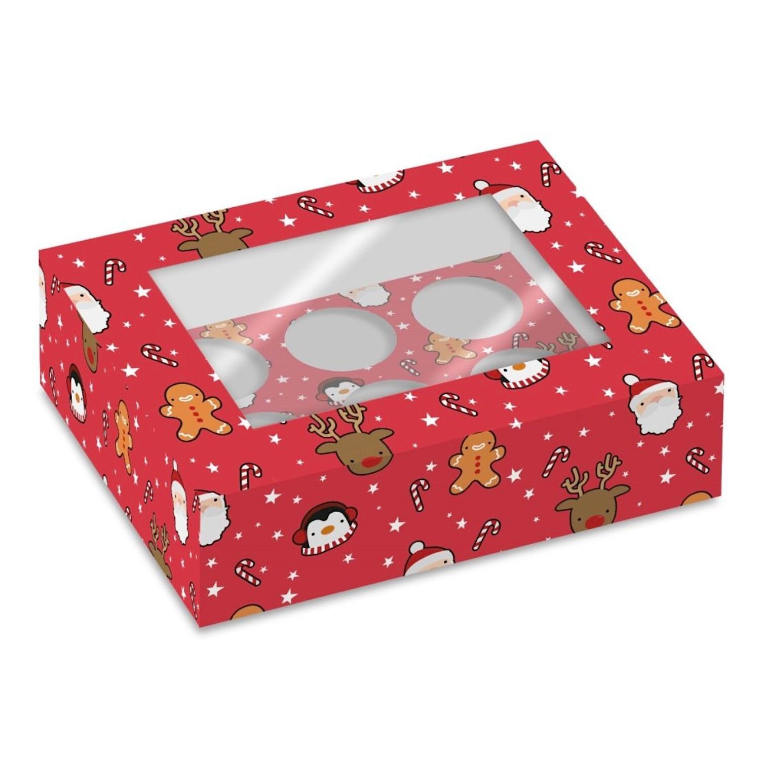 SET 2 CAJAS PARA 6 CUPCAKES SIMPLY MAKING - PERSONAJES NAVIDAD