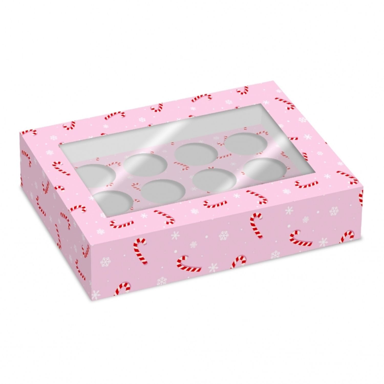 SET 2 CAJAS PARA 12 CUPCAKES SIMPLY MAKING - BASTONES DE CARAMELO