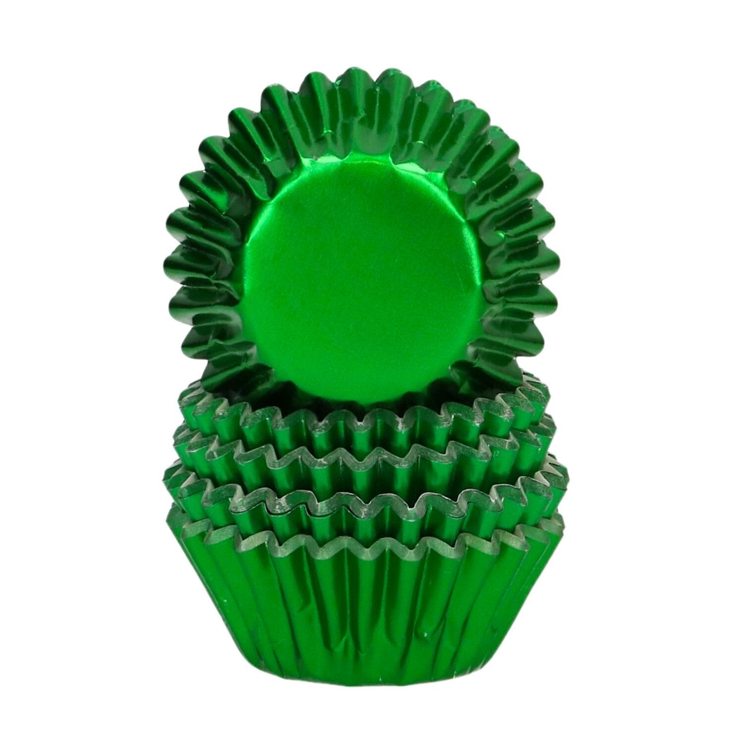 CAPSULAS MINI CUPCAKES PAPEL ALUMINIO "FOIL" WILTON - VERDE METALICO
