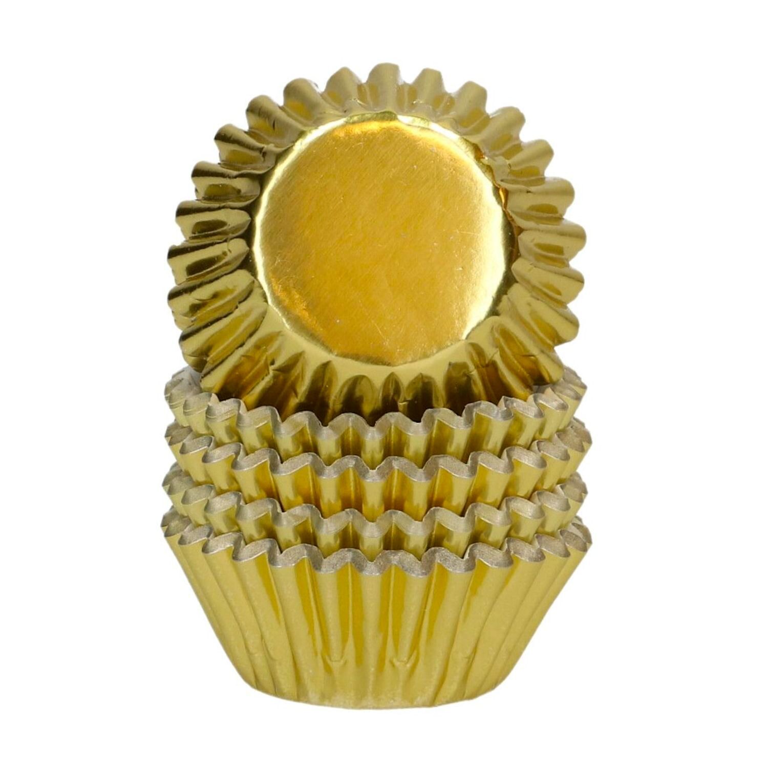 CAPSULAS MINI CUPCAKES PAPEL ALUMINIO "FOIL" WILTON - ORO METALICO