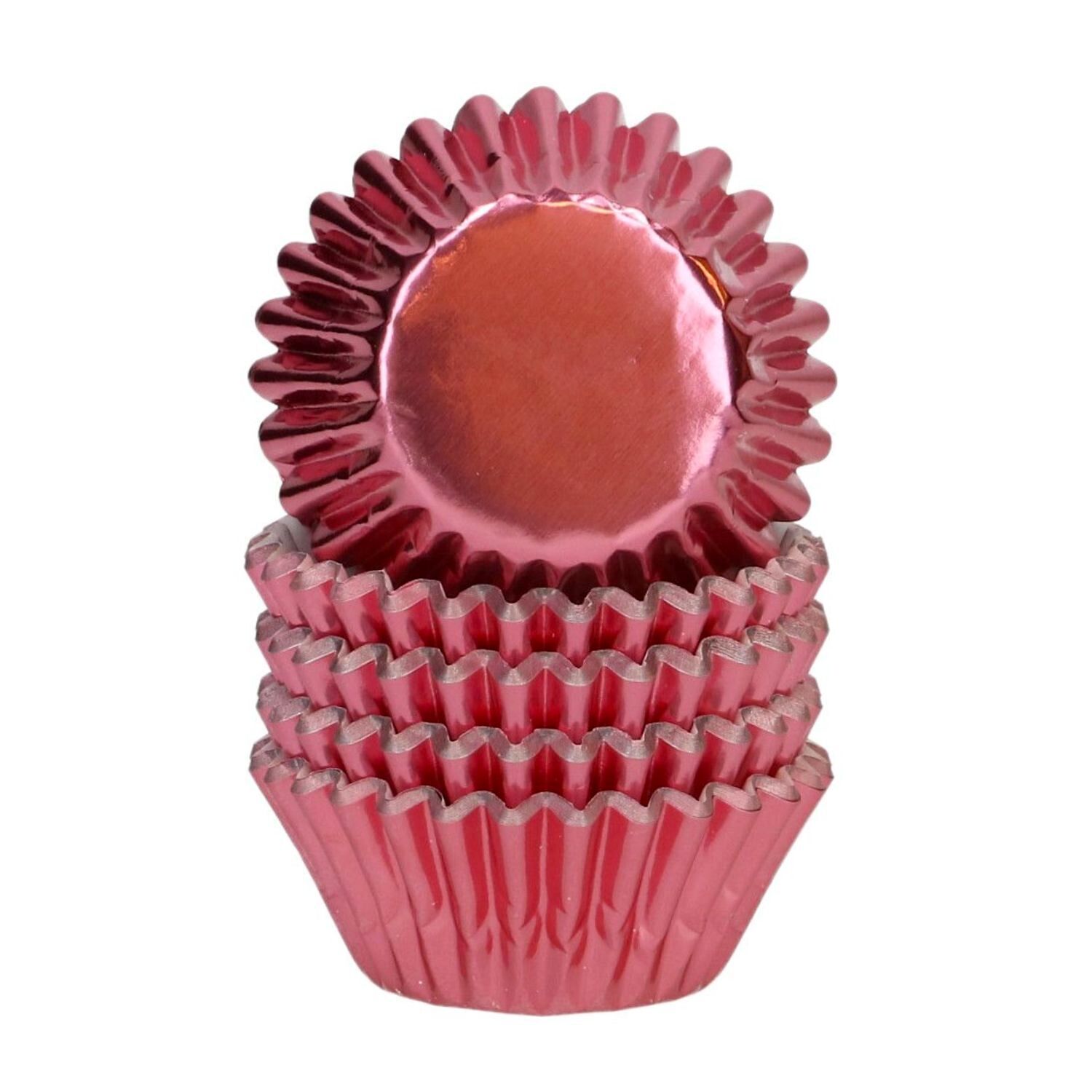 CAPSULAS MINI CUPCAKES PAPEL ALUMINIO "FOIL" WILTON - ORO ROSADO METALICO