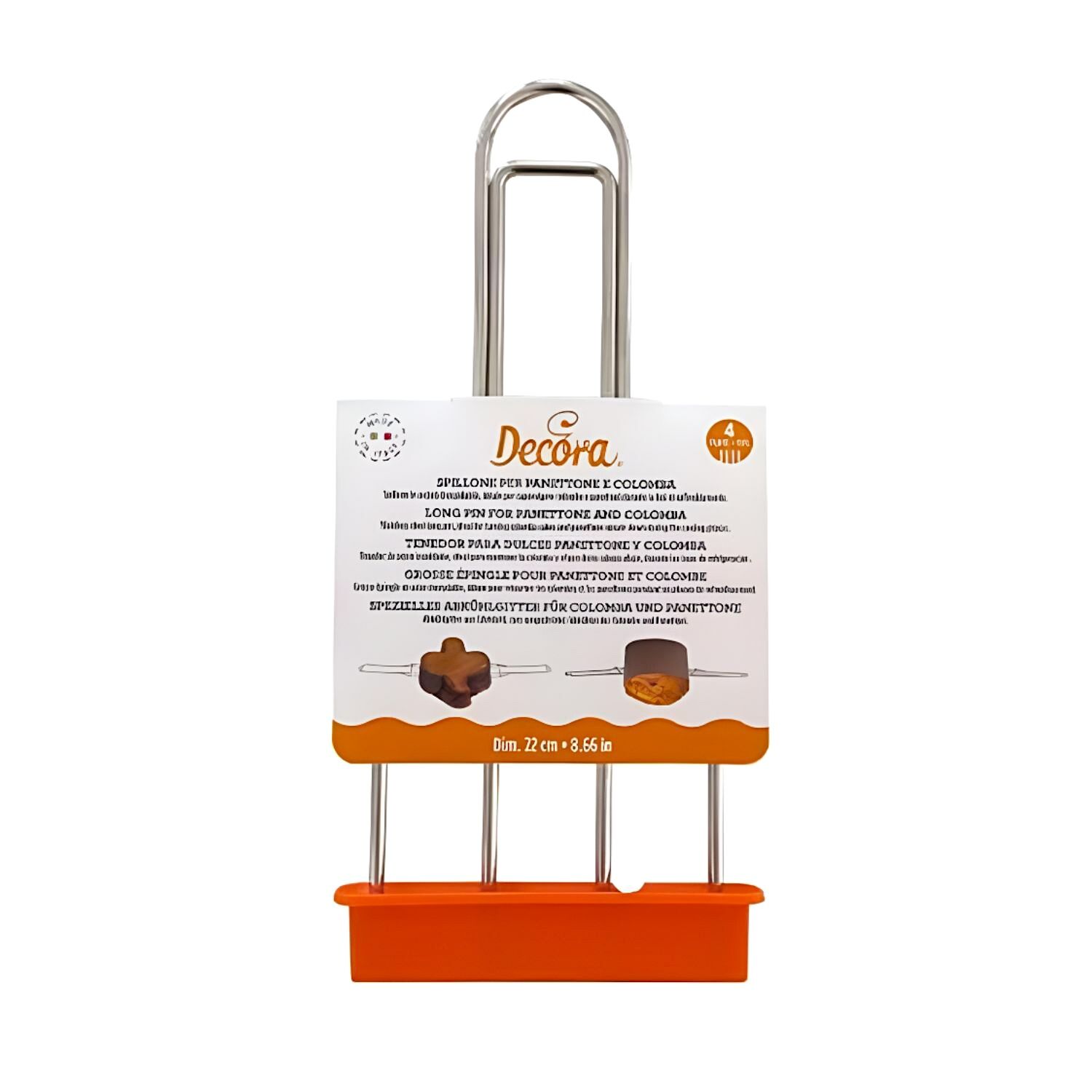 TENEDOR PINCHO PARA ENFRIAR PANETTONES (22 CM) 4 PUNTAS - DECORA